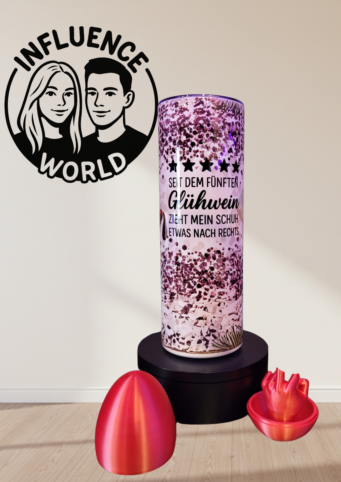 20 OZ sublimierter Tumbler Alubecher für Warm und Kaltgetränke Motiv Fünfter Glühwein