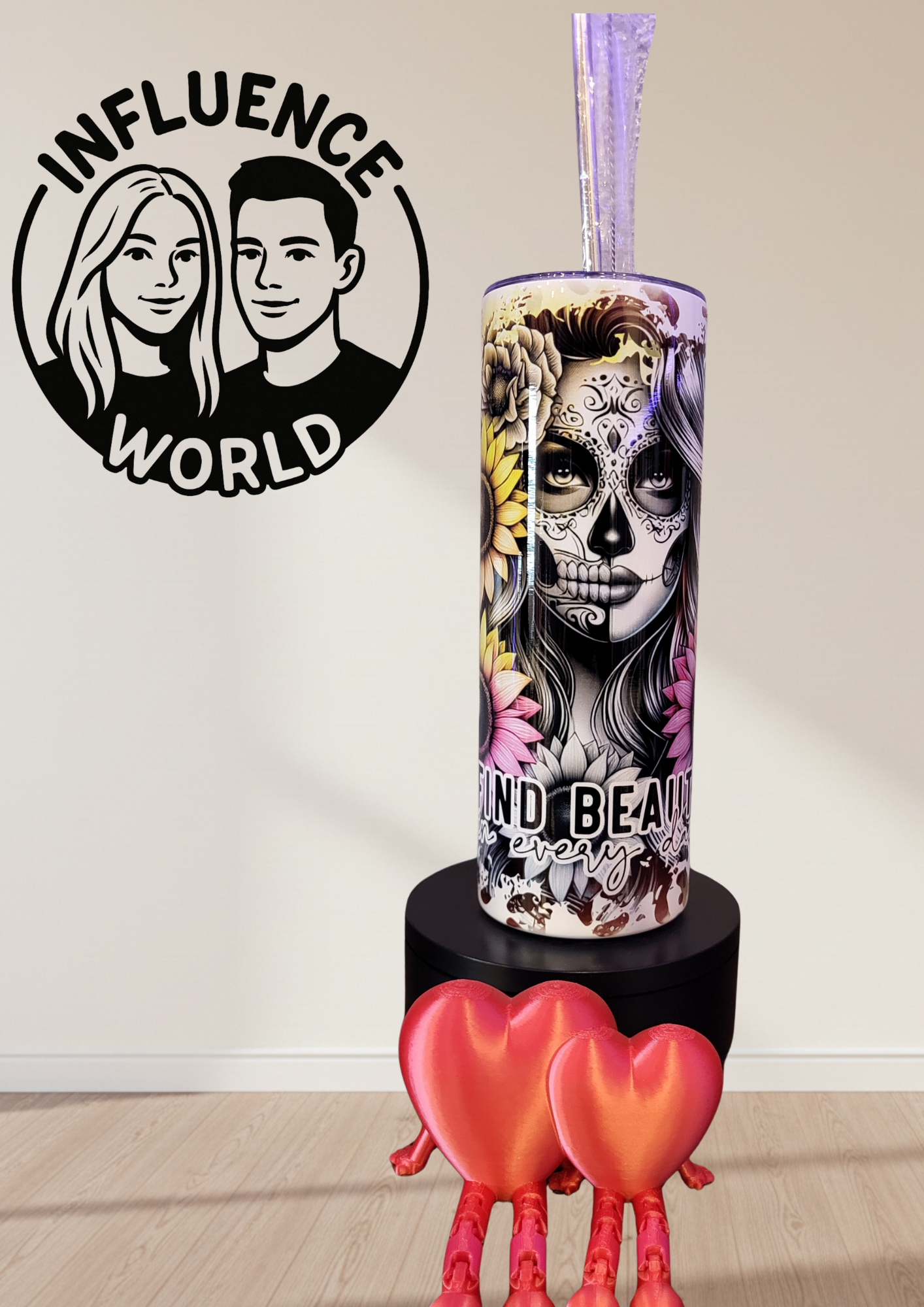 20 OZ sublimierter Tumbler Alubecher für Warm und Kaltgetränke Motiv Find Beauty