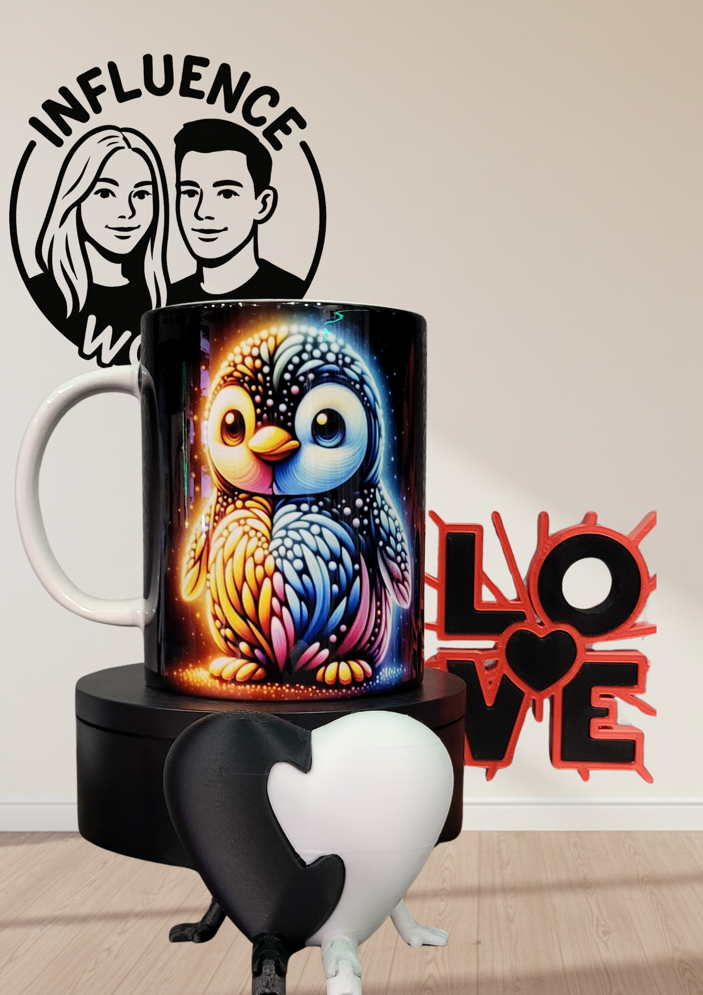 Fest der Liebe Valentinstag Tasse Motiv Pinguin