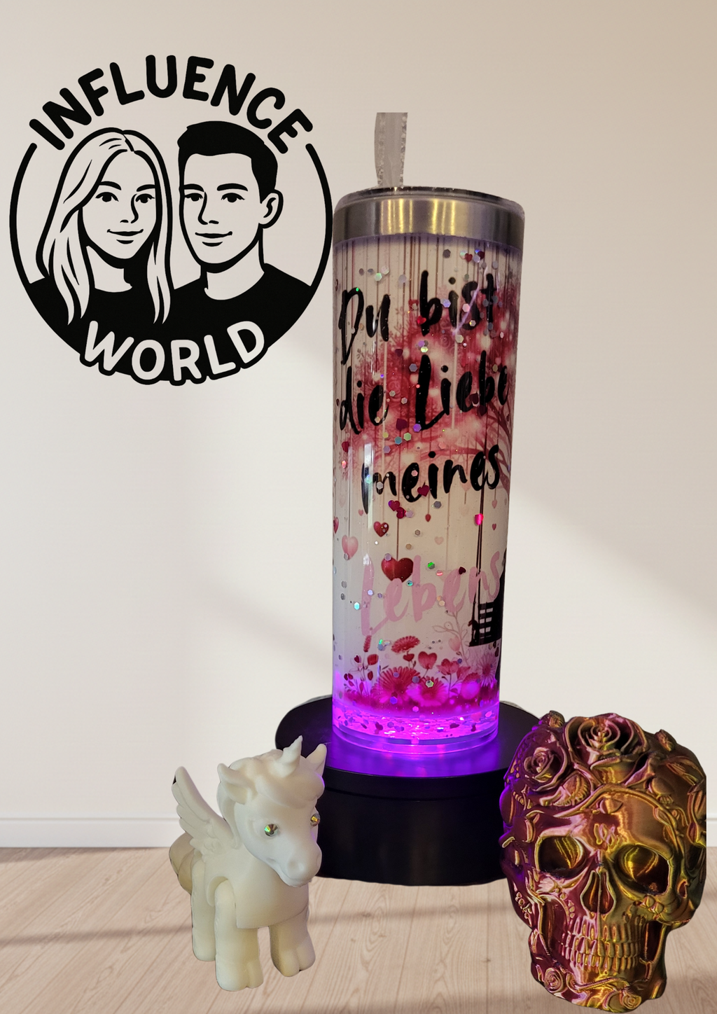 Du bist die Liebe meines Lebens 20 OZ Thermobecher Subli Glitzer
