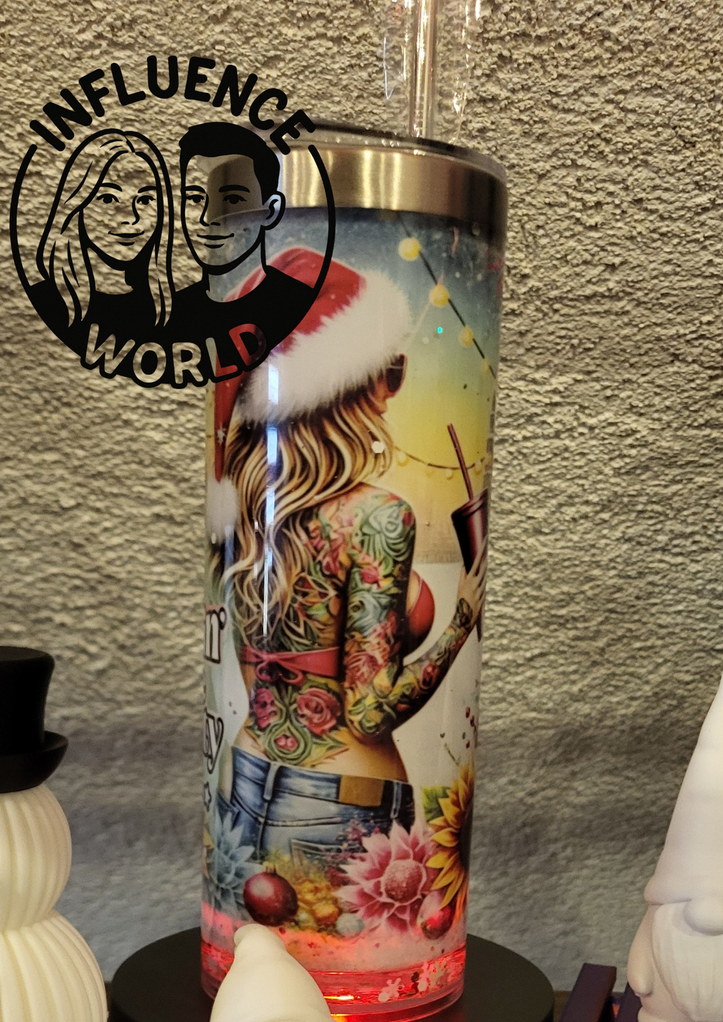 Auf dem Weg zur Liste der Unartigen Tattoogirl  20 OZ Thermobecher Subli Glitzer