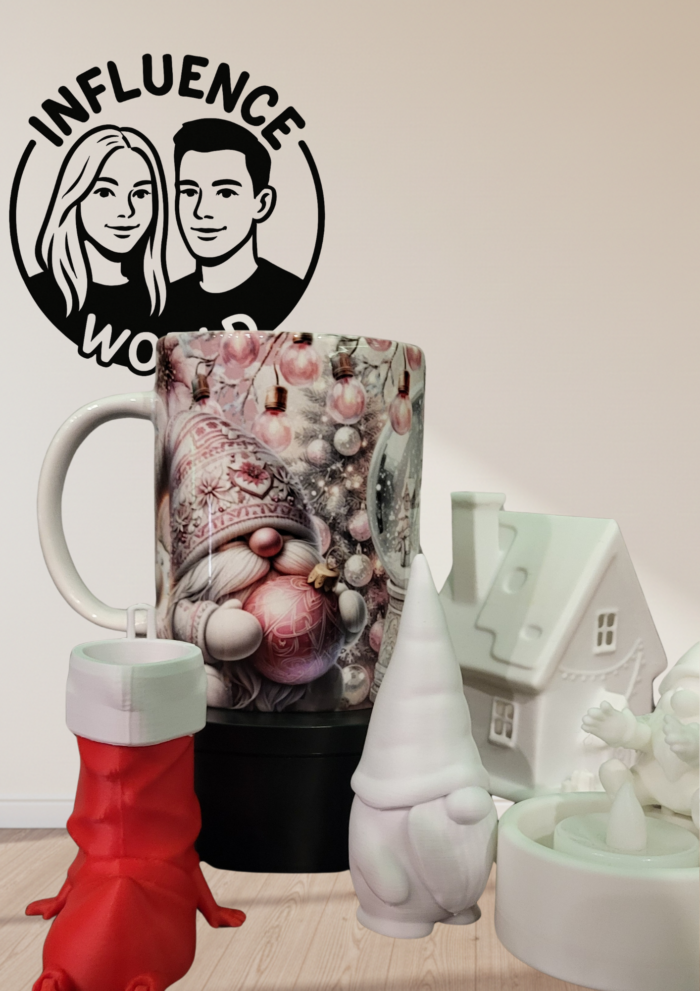 Tasse mit witzigem Gnom Happy holiday 15OZ