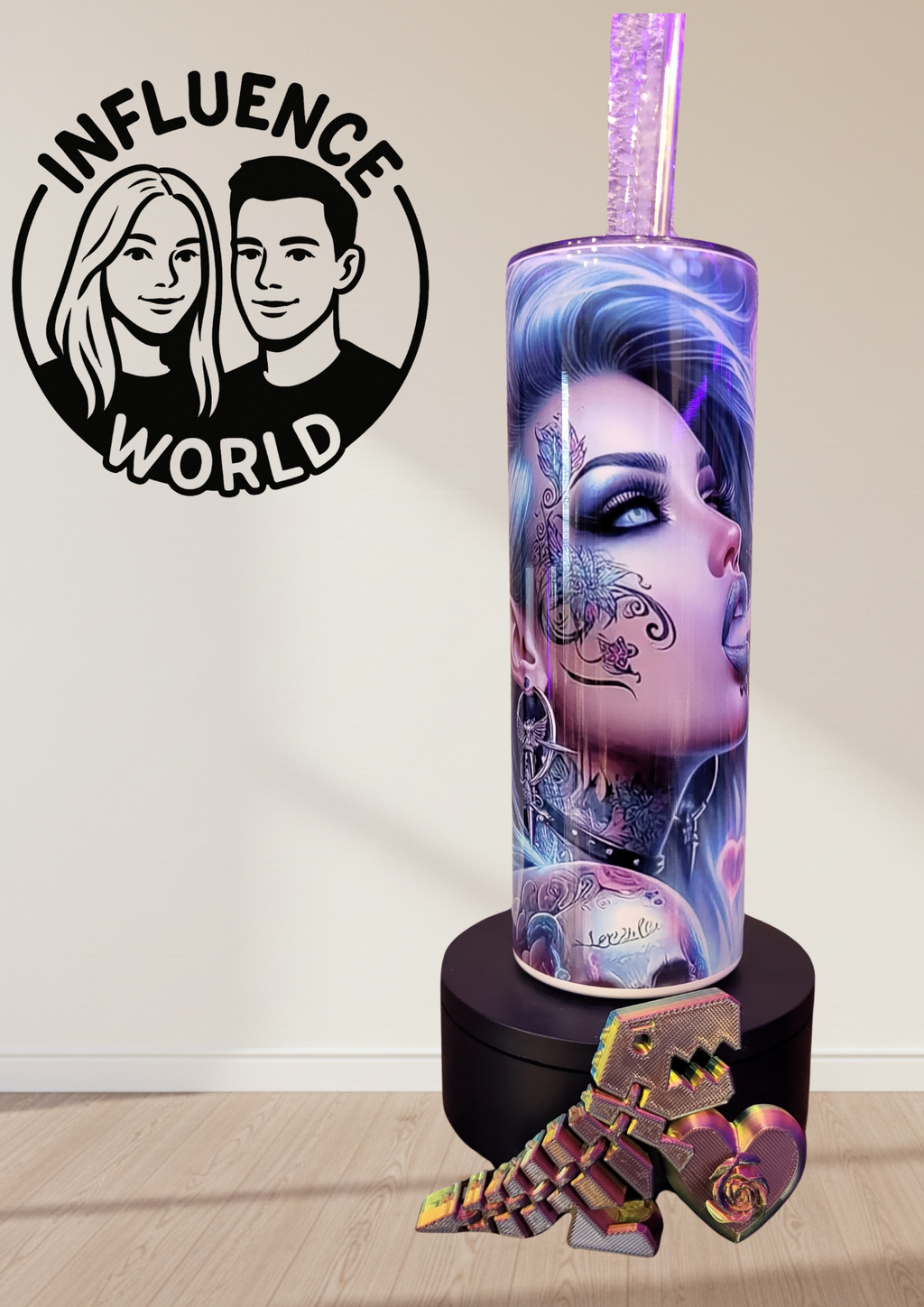 20 OZ sublimierter Tumbler Alubecher für Warm und Kaltgetränke Motiv Smoky Lady