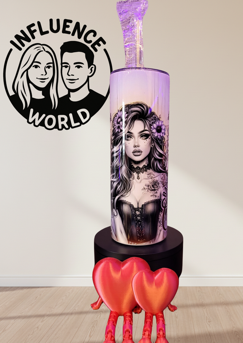 20 OZ sublimierter Tumbler Alubecher für Warm und Kaltgetränke Motiv Badass Beauty