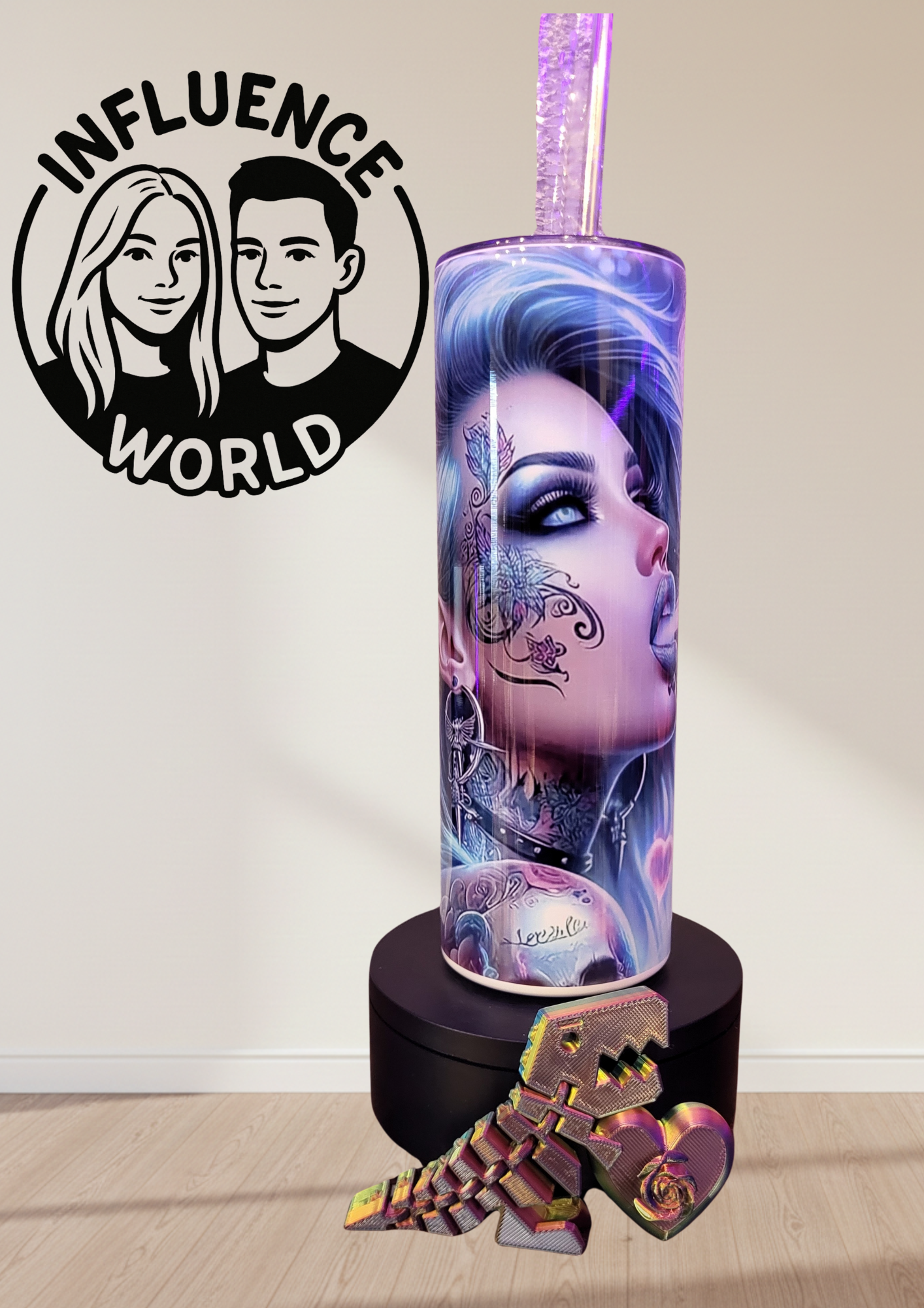 20 OZ sublimierter Tumbler Alubecher für Warm und Kaltgetränke Motiv Smoki Lady