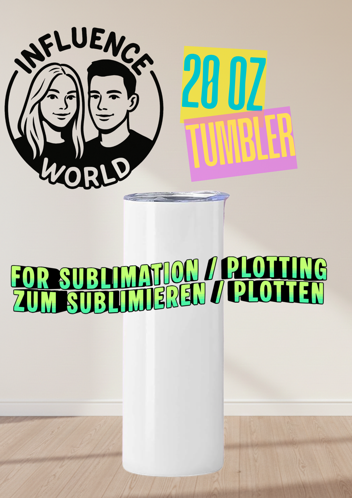 Gestalte deinen Begleiter: 20oz Premium Tumbler mit Wunschmotiv & Text