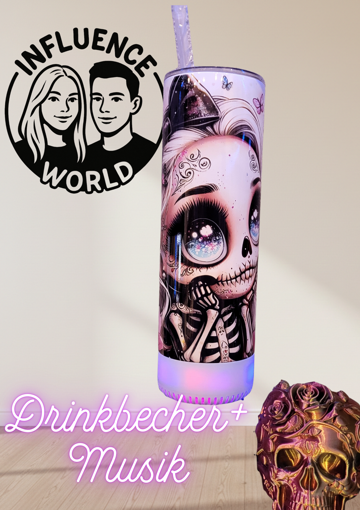 20 OZ sublimierter Tumbler Alubecher MIT SOUNDBOX für Warm und Kaltgetränke Motiv Mein letzter Nerv