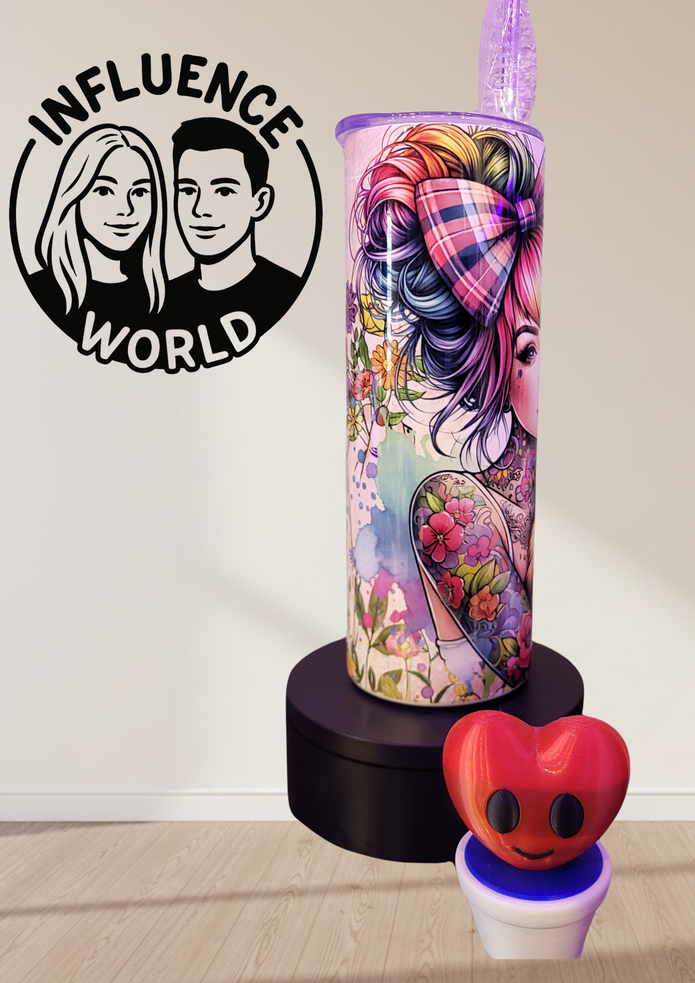 20 OZ sublimierter Tumbler Alubecher für Warm und Kaltgetränke Motiv Frau mit Kalb