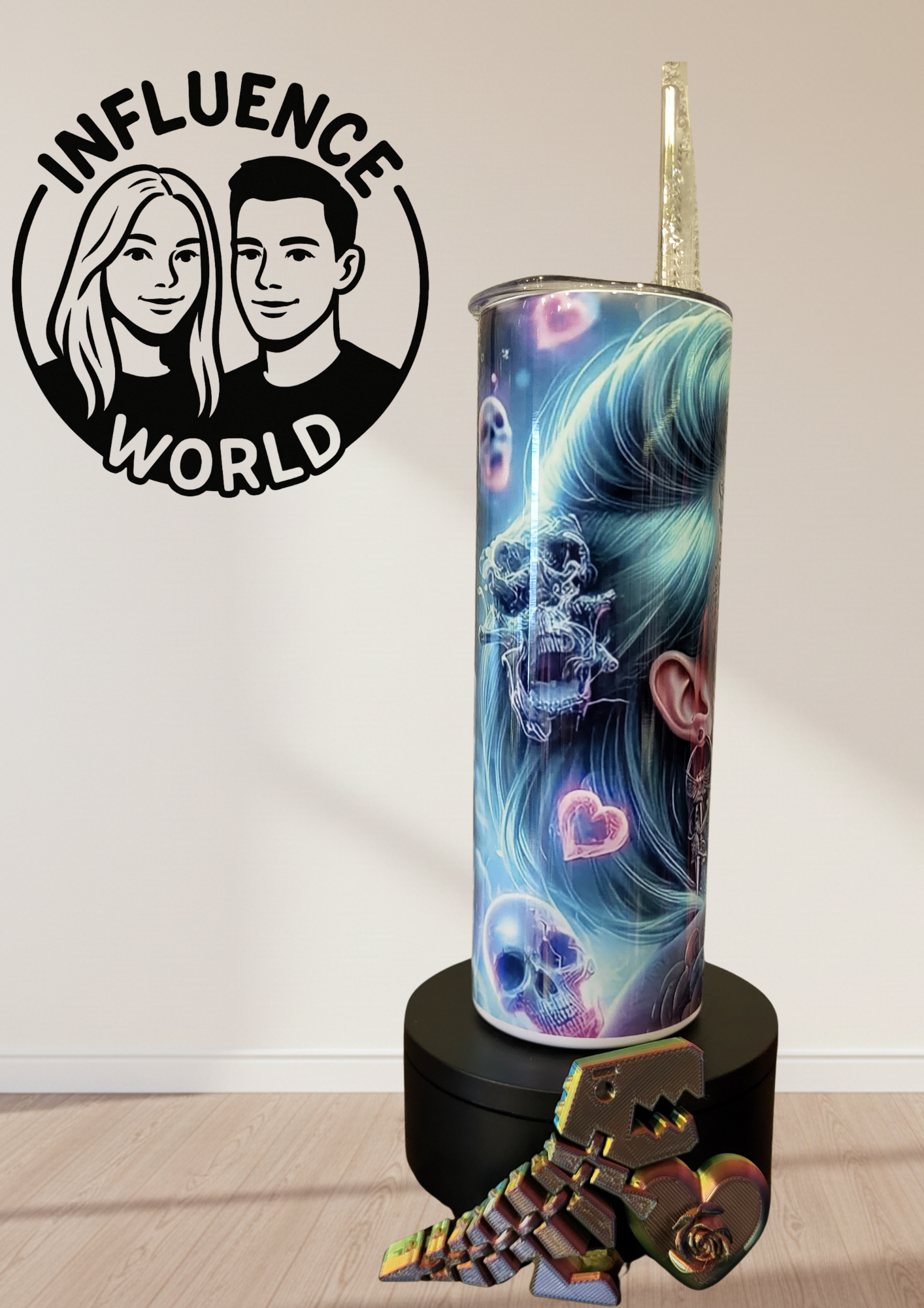 20 OZ sublimierter Tumbler Alubecher für Warm und Kaltgetränke Motiv Smoky Lady