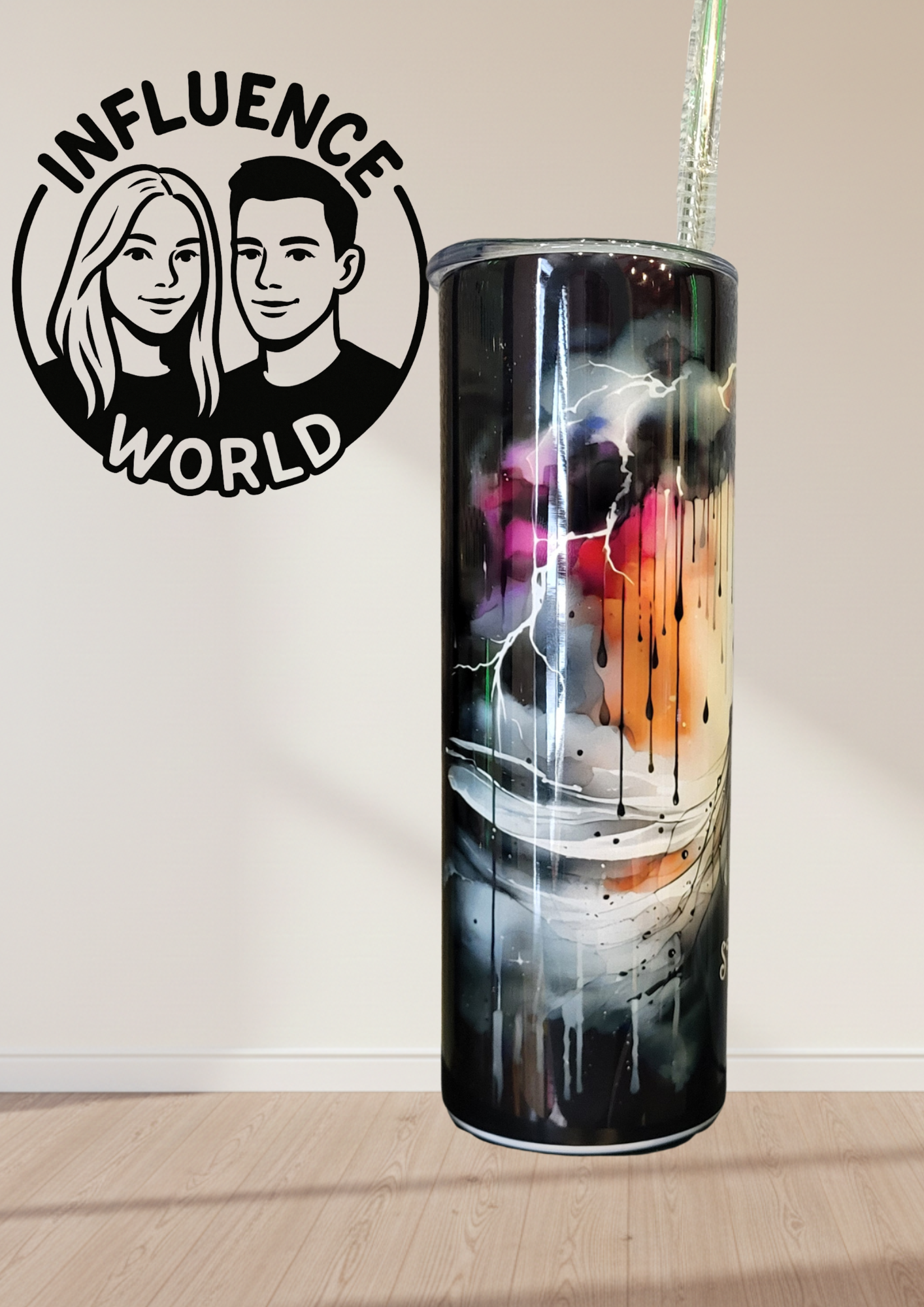 20 OZ sublimierter Tumbler Alubecher für Warm und Kaltgetränke Motiv Stronger than the storm