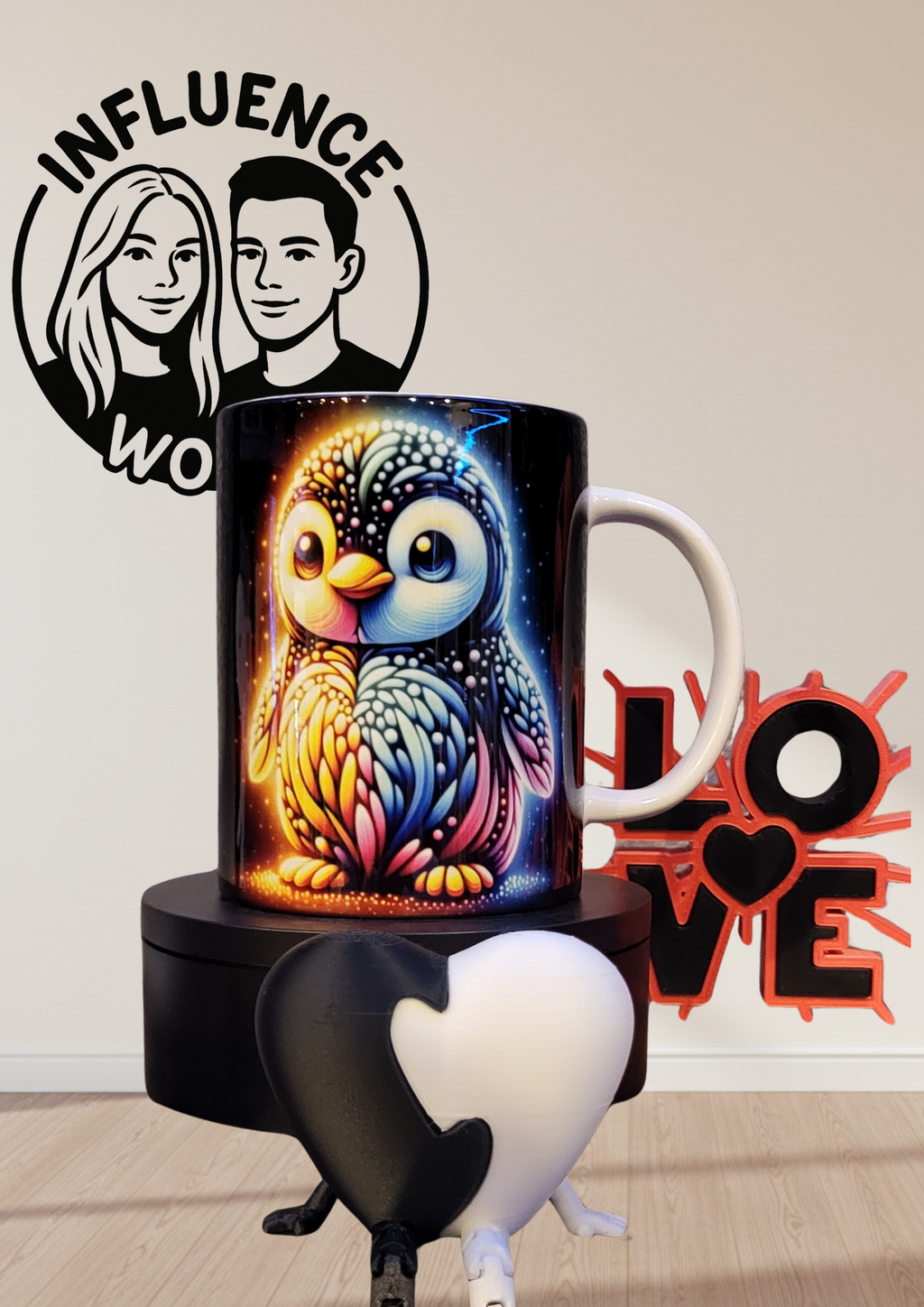Fest der Liebe Valentinstag Tasse Motiv Pinguin