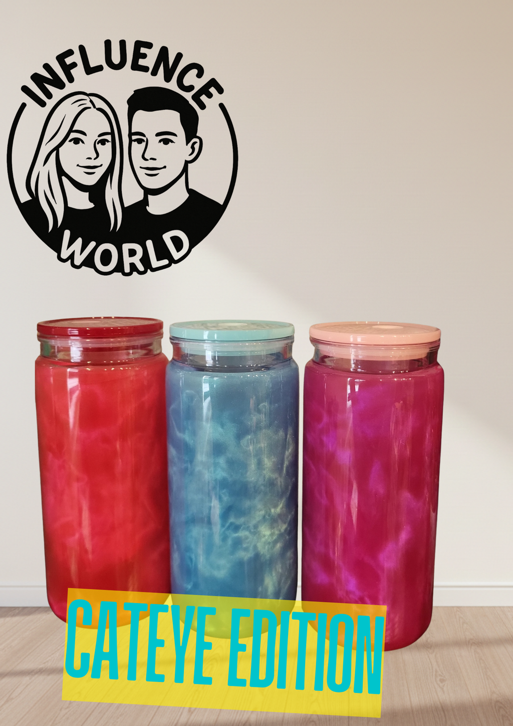 Cateye Edition mit Motiv möglich 20oz Snowglobetumbler Unikat