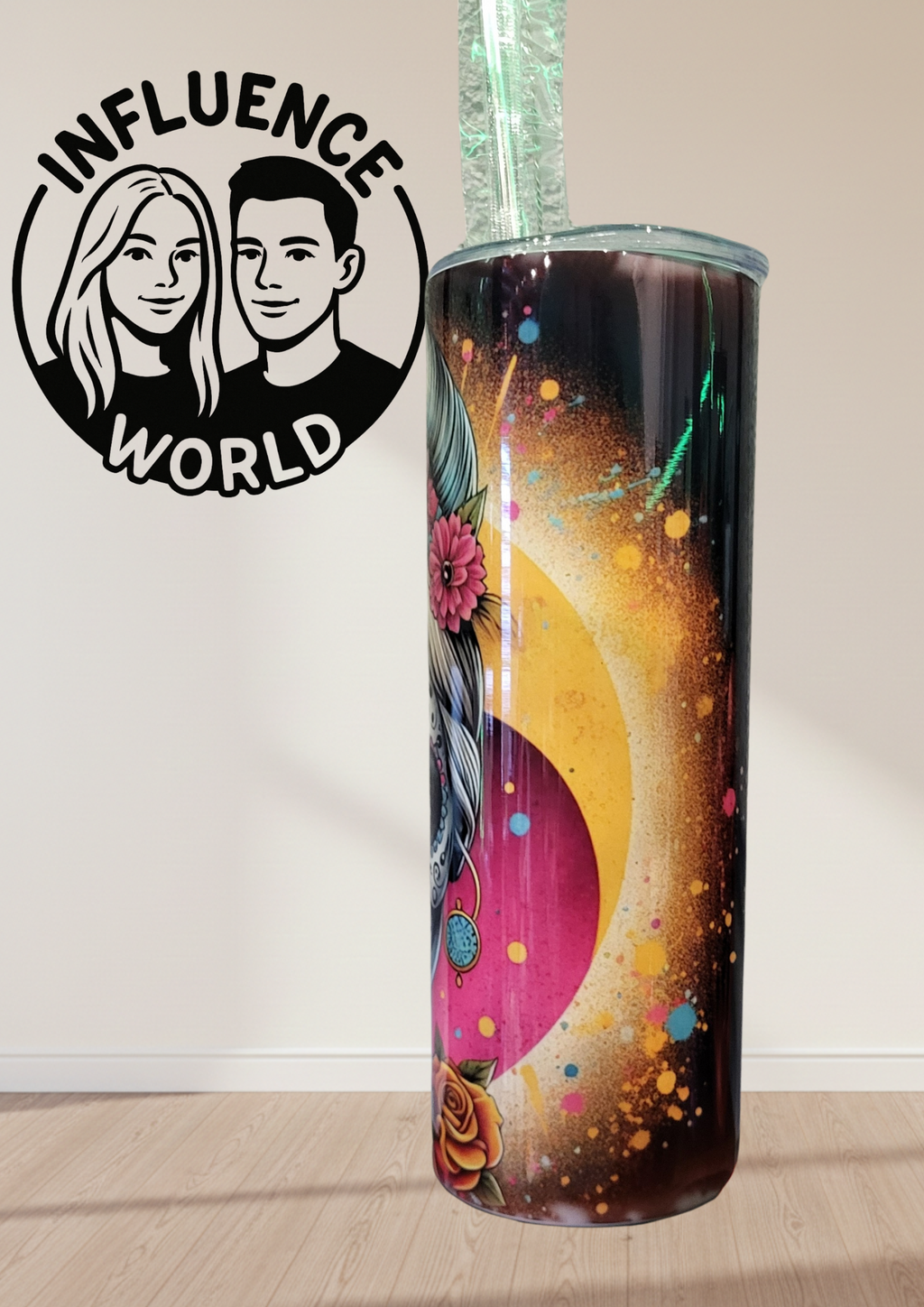 20 OZ sublimierter Tumbler Alubecher für Warm und Kaltgetränke Motiv La Catrina