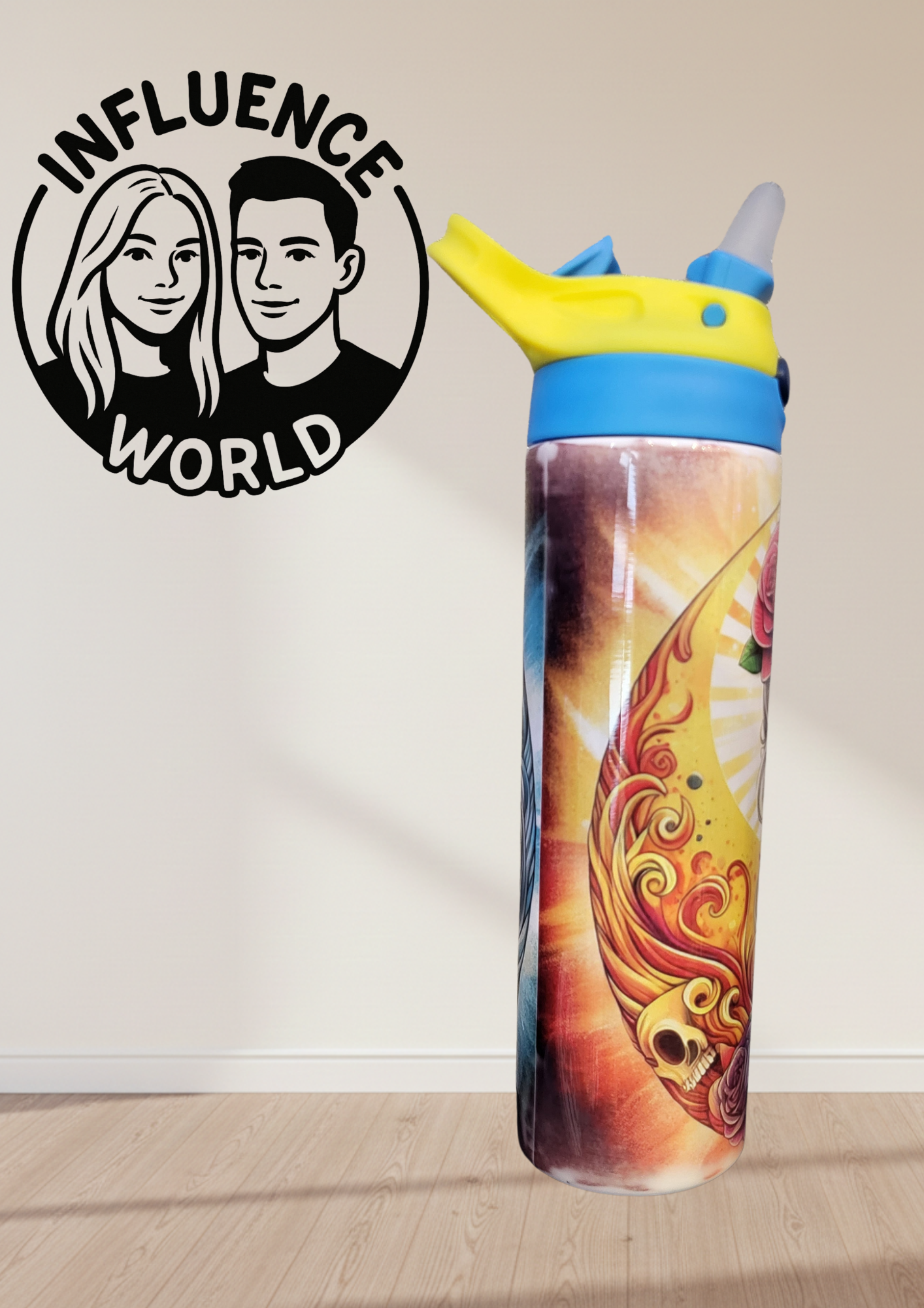 20 OZ sublimierter Tumbler Alubecher mit Popup für Warm und Kaltgetränke Motiv La Catrina