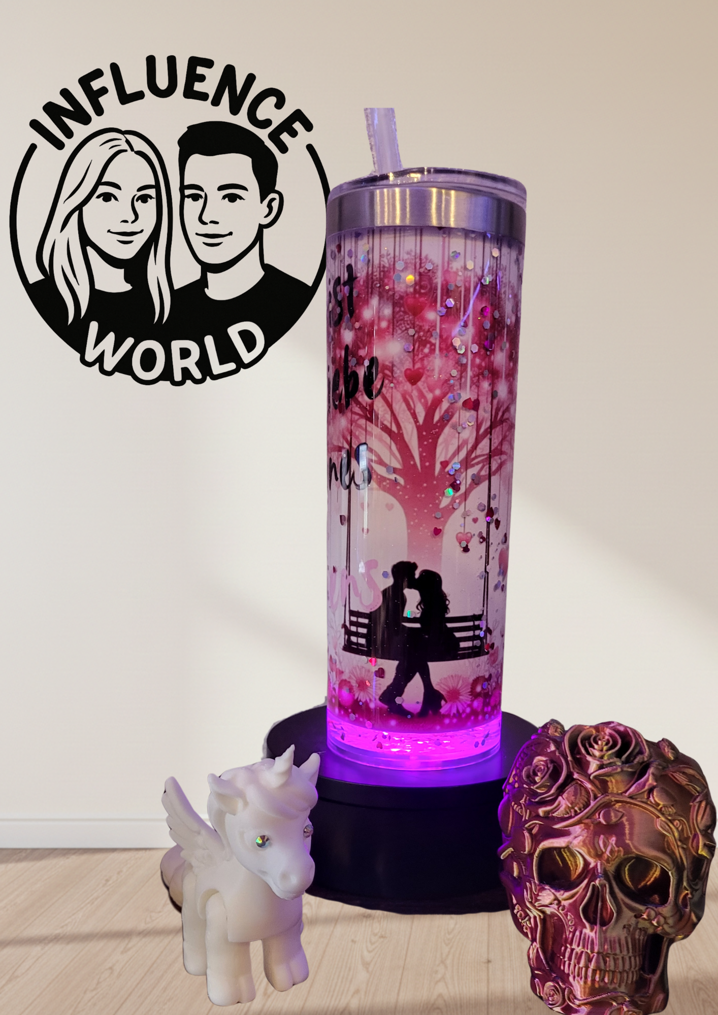 Du bist die Liebe meines Lebens 20 OZ Thermobecher Subli Glitzer