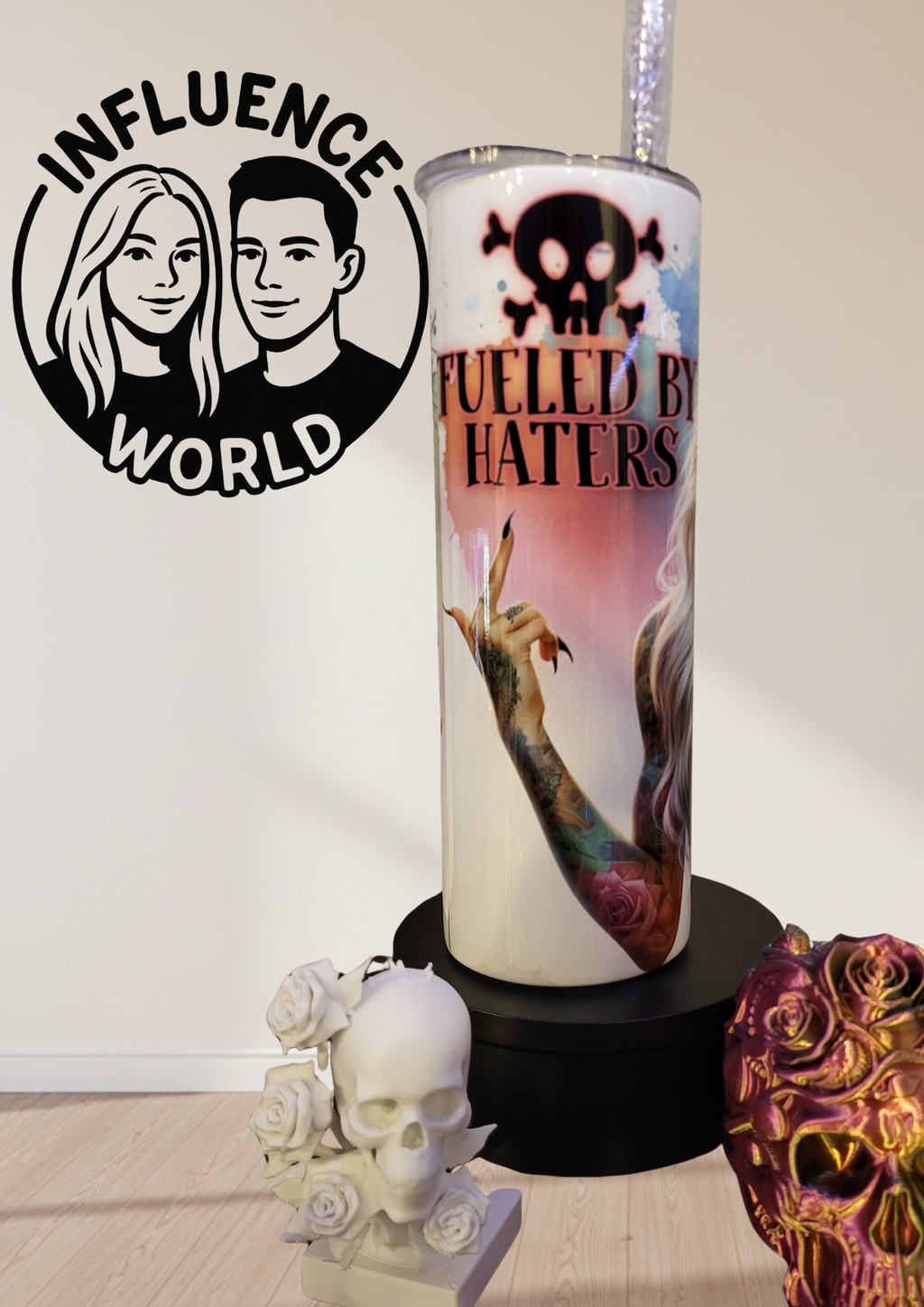 20 OZ sublimierter Tumbler Alubecher für Warm und Kaltgetränke Motiv Hatersfuel