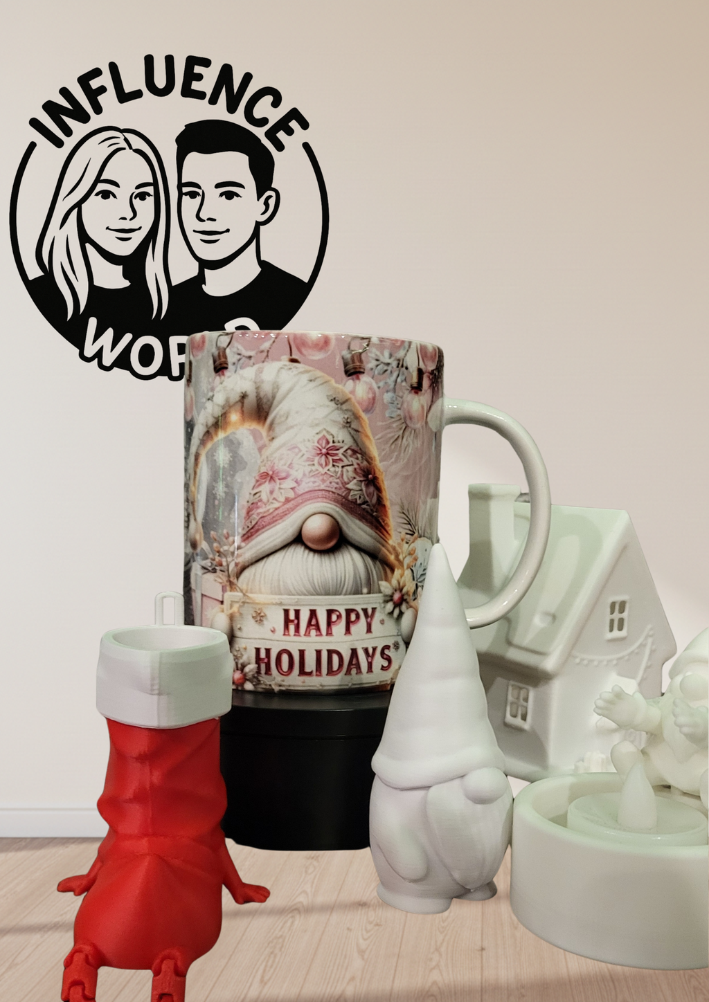 Tasse mit witzigem Gnom Happy holiday 15OZ