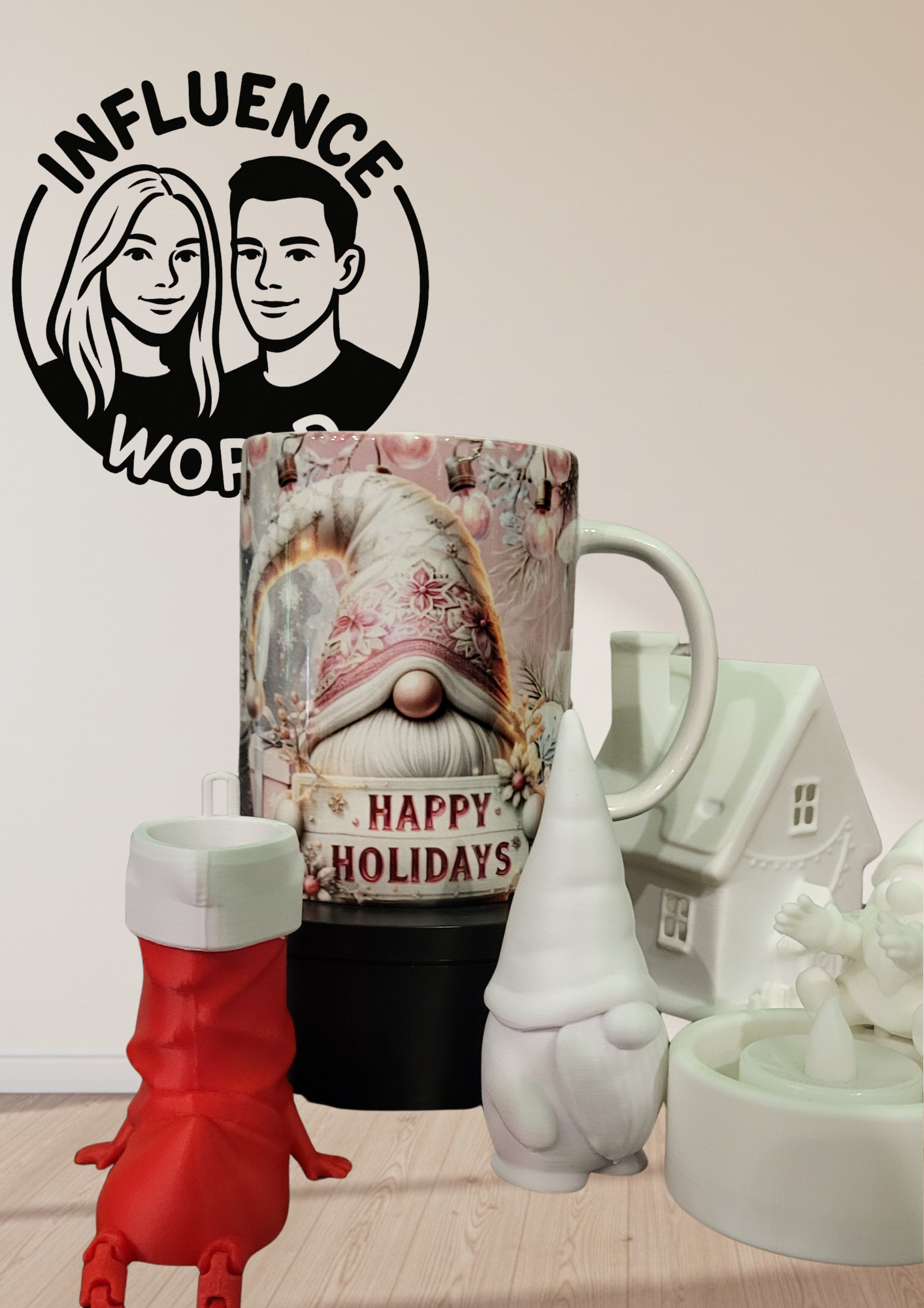 Tasse mit witzigem Gnom Happy holiday 15OZ