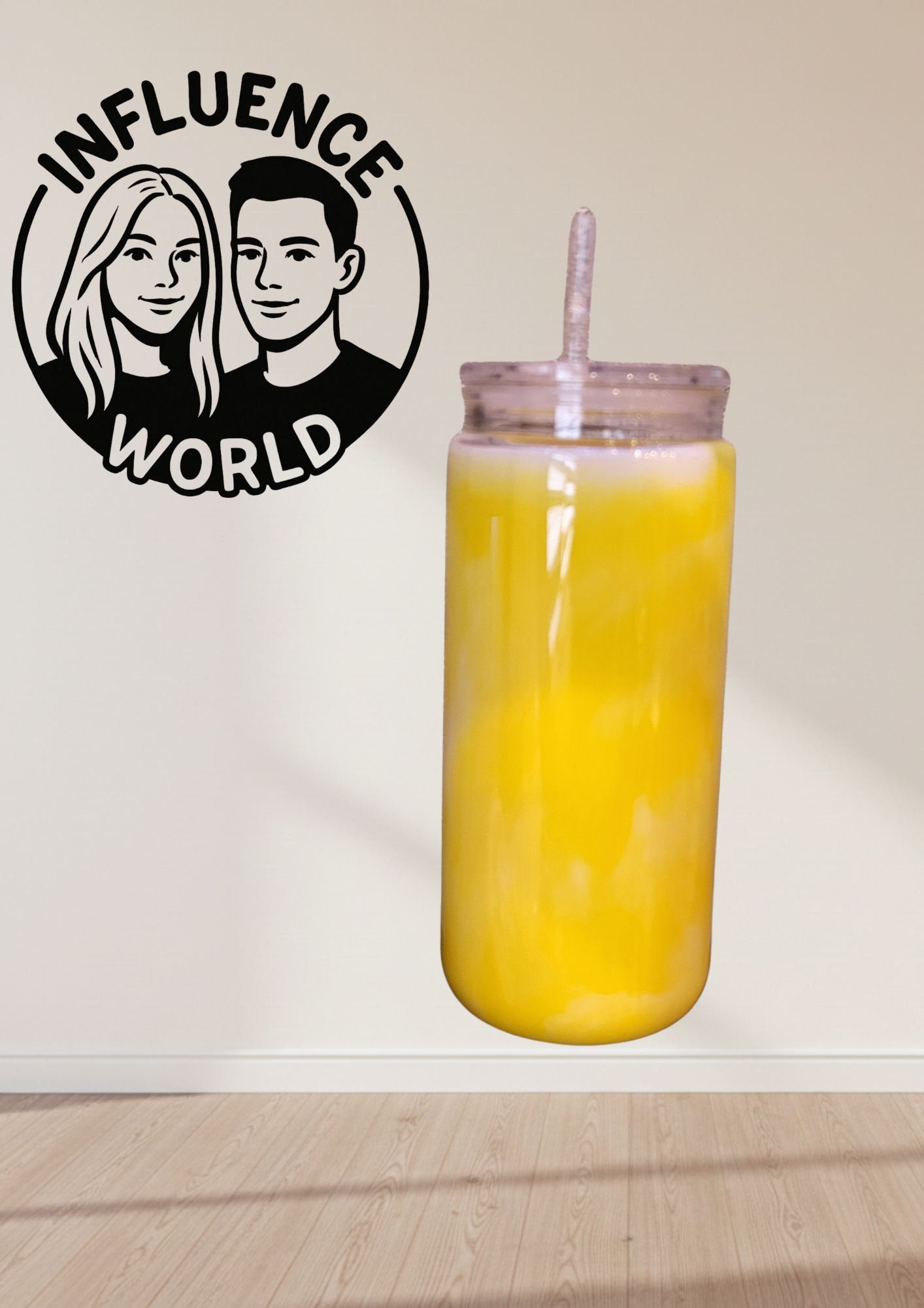 Milkshake Edition GELB 20oz mit Motiv Snowglobetumbler Unikat