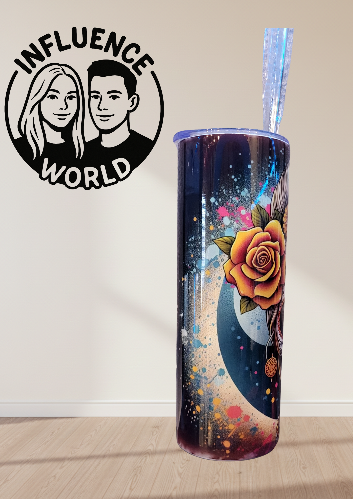 20 OZ sublimierter Tumbler Alubecher für Warm und Kaltgetränke Motiv La Catrina
