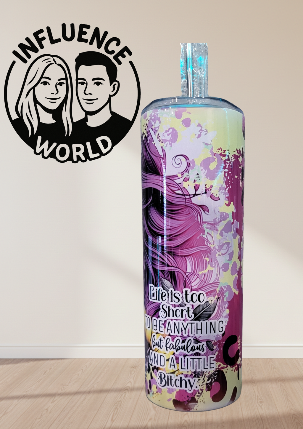 20 OZ sublimierter Tumbler Alubecher für Warm und Kaltgetränke Motiv Life is to  short