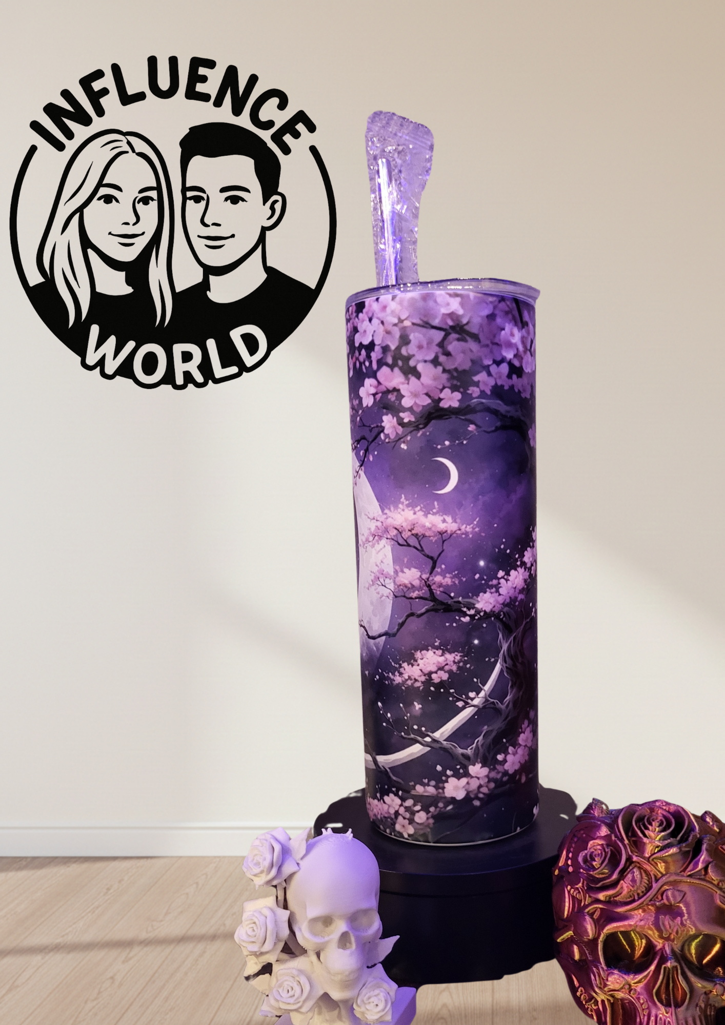 20 OZ Nachtleuchtender sublimierter Tumbler Alubecher für Warm und Kaltgetränke Motiv Yin Yang