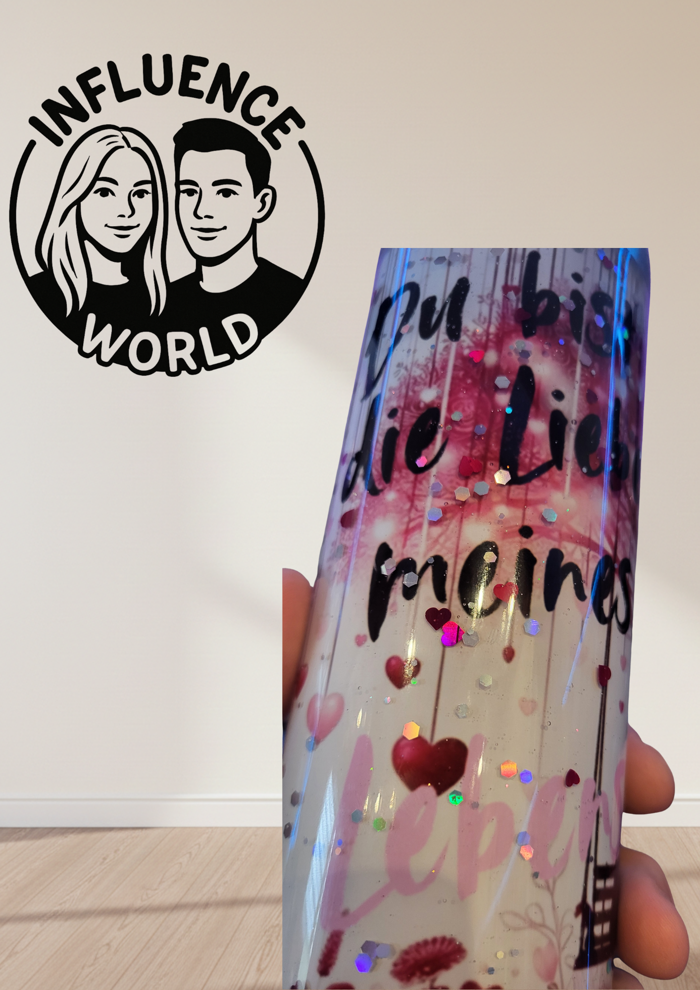 Du bist die Liebe meines Lebens 20 OZ Thermobecher Subli Glitzer
