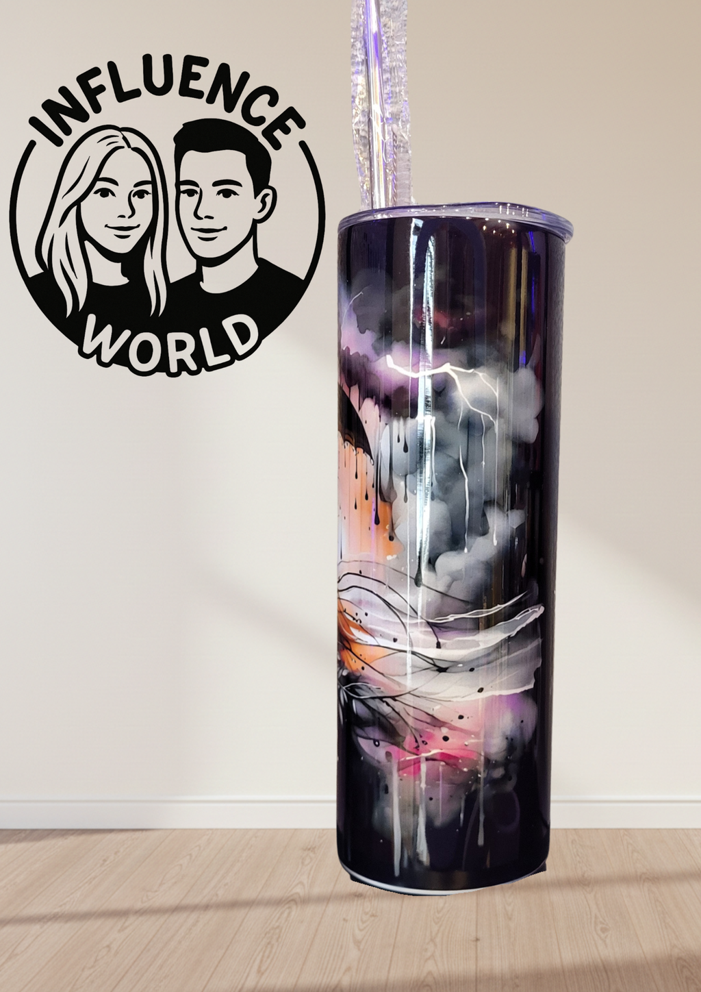 20 OZ sublimierter Tumbler Alubecher für Warm und Kaltgetränke Motiv Stronger than the storm