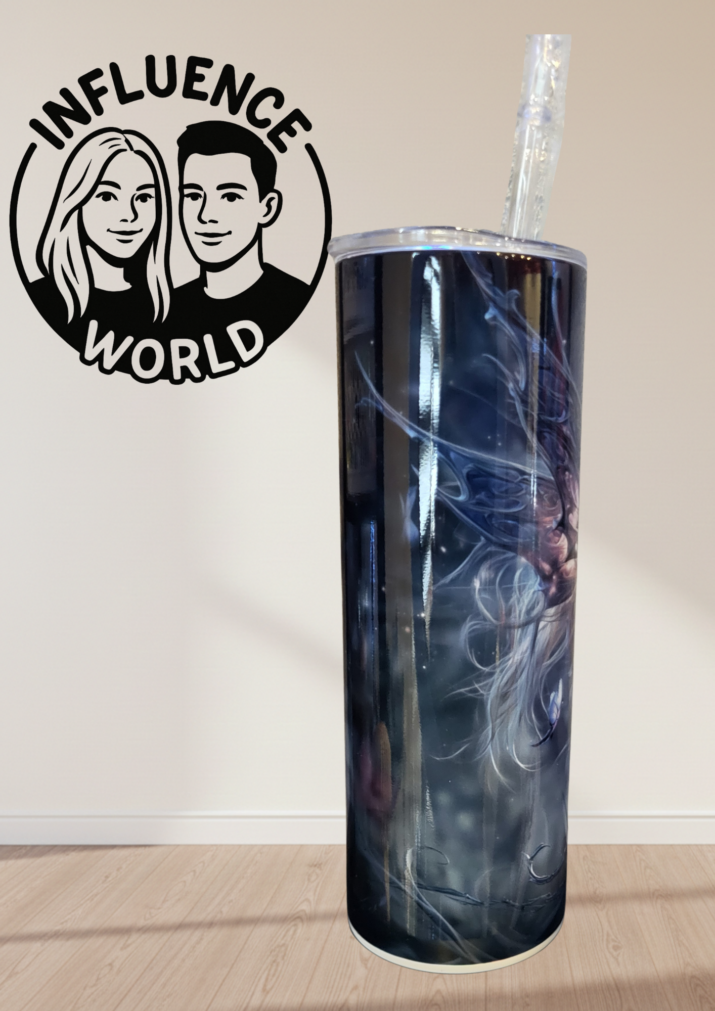 20 OZ sublimierter Tumbler Alubecher für Warm und Kaltgetränke Motiv Elfe mit Rose