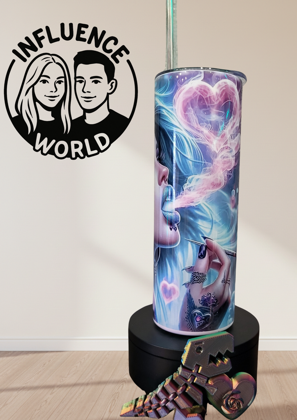 20 OZ sublimierter Tumbler Alubecher für Warm und Kaltgetränke Motiv Smoky Lady
