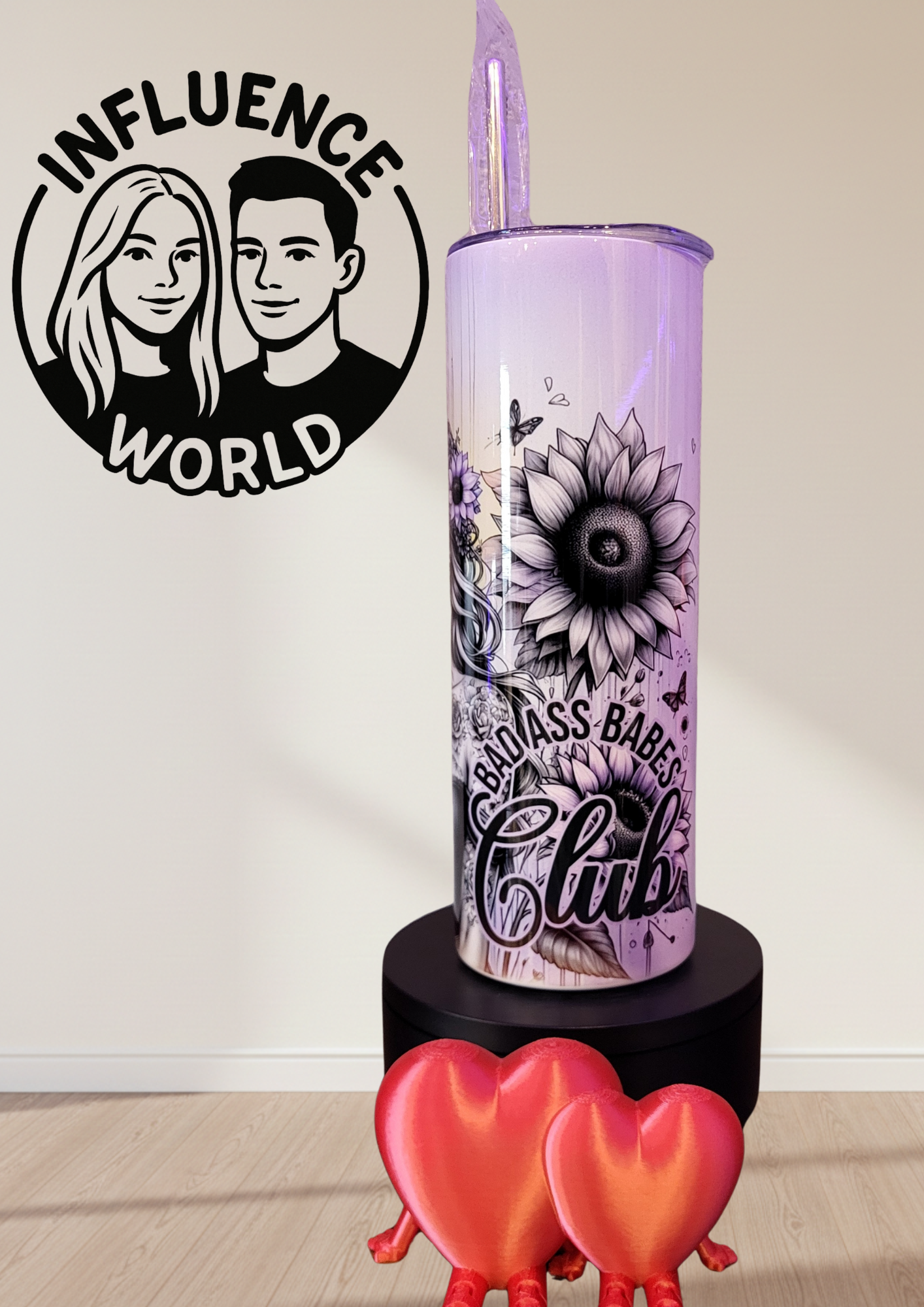 20 OZ sublimierter Tumbler Alubecher für Warm und Kaltgetränke Motiv Badass Beauty