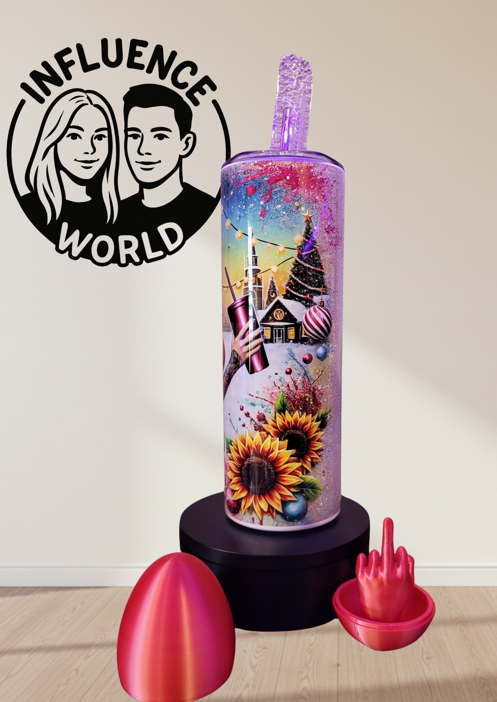 20 OZ sublimierter Tumbler Alubecher für Warm und Kaltgetränke Motiv Naughty List Santa