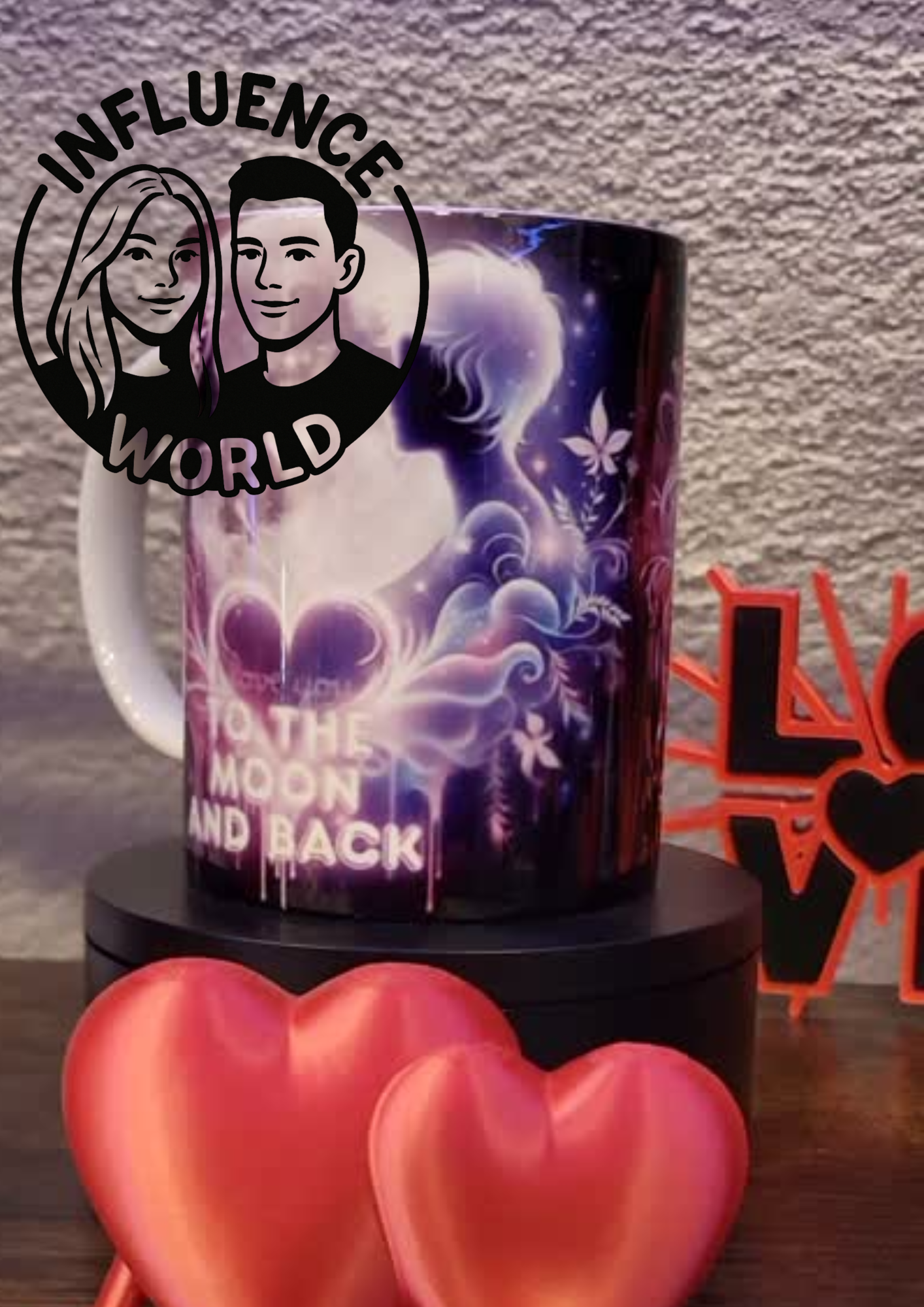 Fest der Liebe Valentinstag Tasse Motiv to the moon and back Version 2