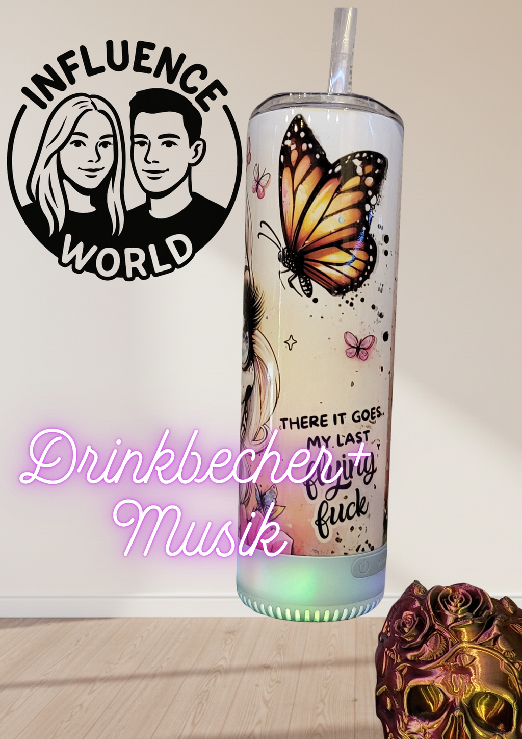 20 OZ sublimierter Tumbler Alubecher MIT SOUNDBOX für Warm und Kaltgetränke Motiv Mein letzter Nerv