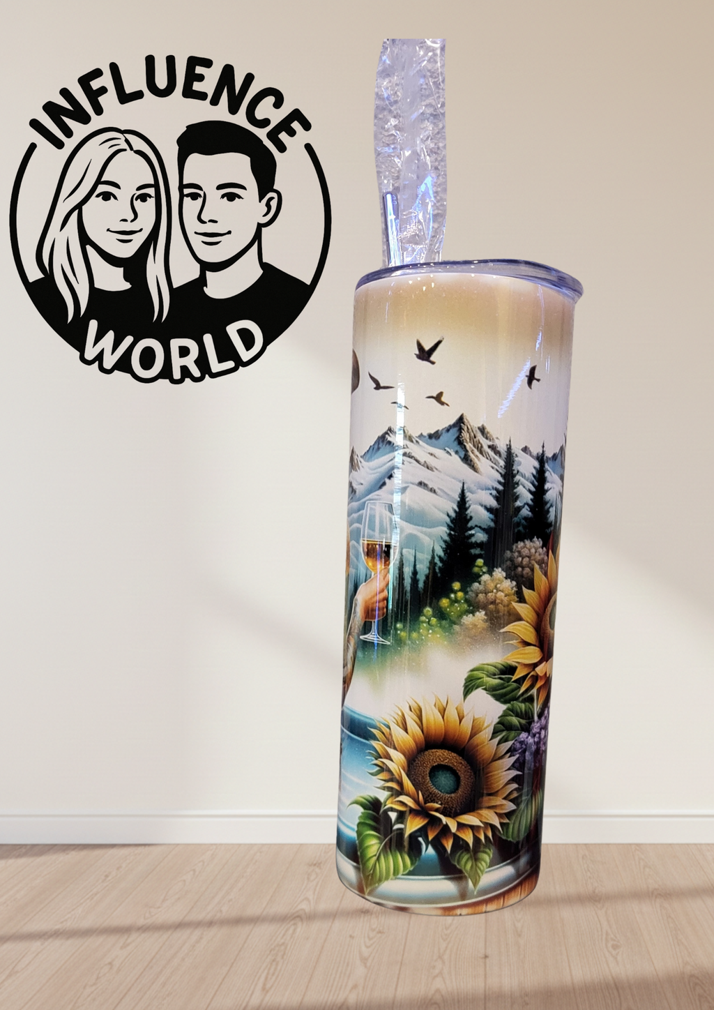 20 OZ sublimierter Tumbler Alubecher für Warm und Kaltgetränke Motiv Cowgirl am Baden