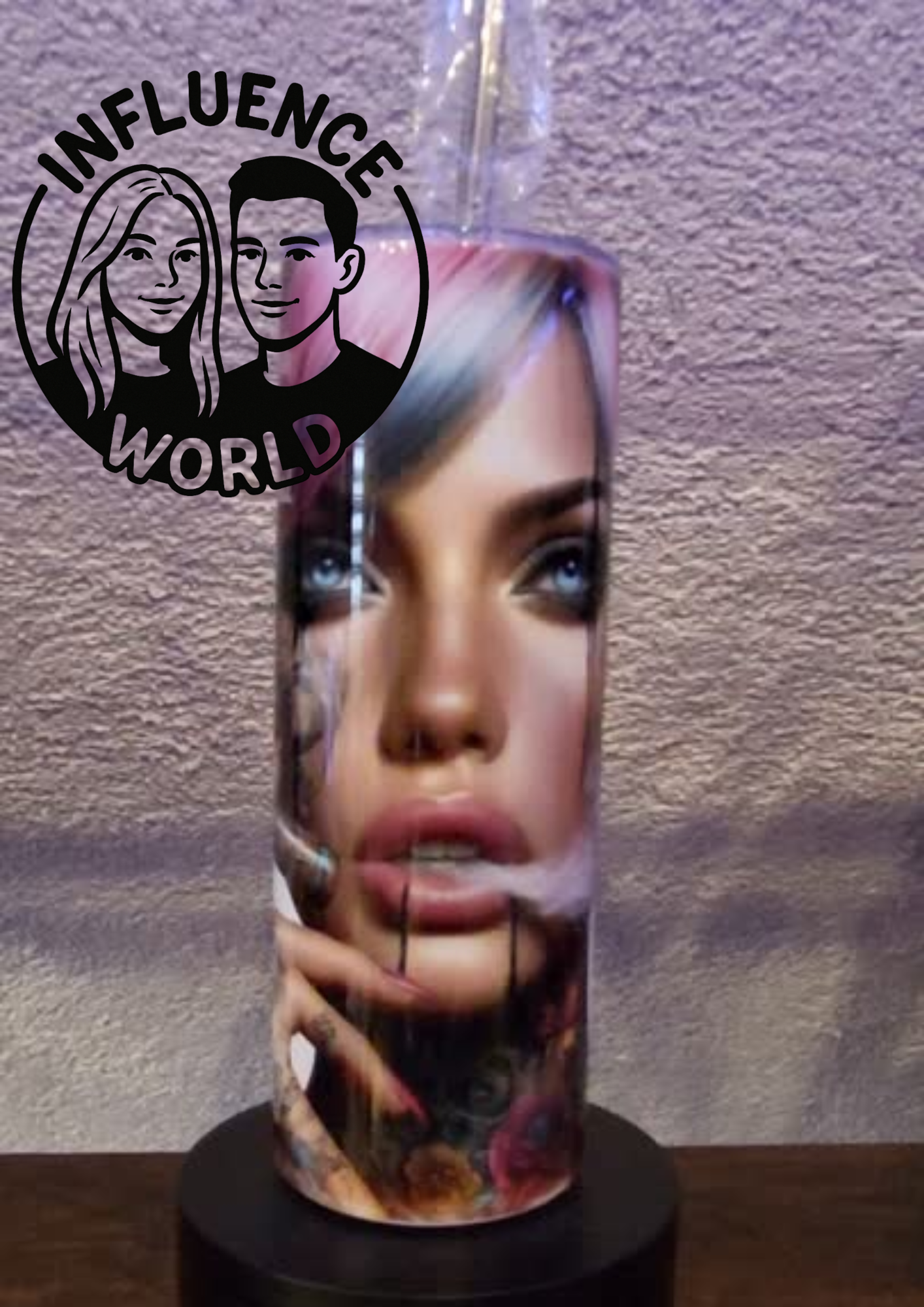 20 OZ sublimierter Tumbler Alubecher für Warm und Kaltgetränke Motiv Frau mit Cigarre
