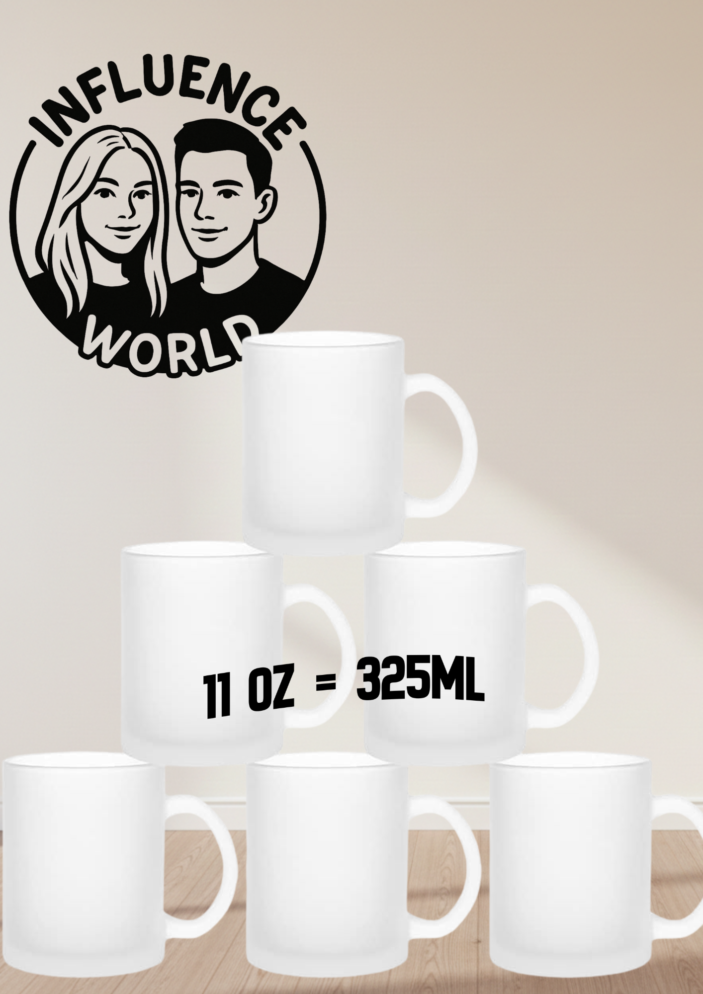 Milchglasbecher  11OZ sublimiert mit Schmetterlingen