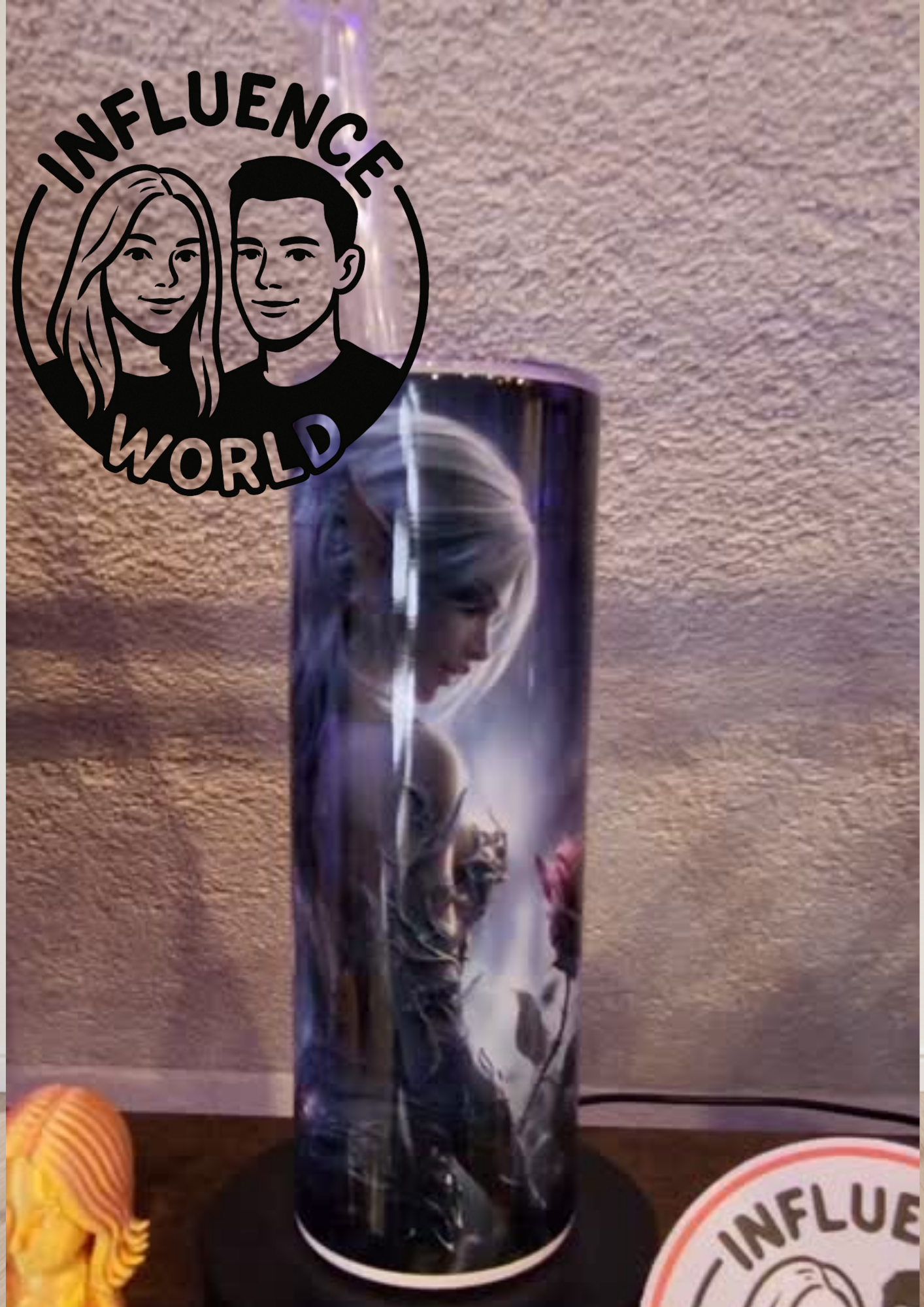 20 OZ sublimierter Tumbler Alubecher für Warm und Kaltgetränke Motiv Elfe mit Rose