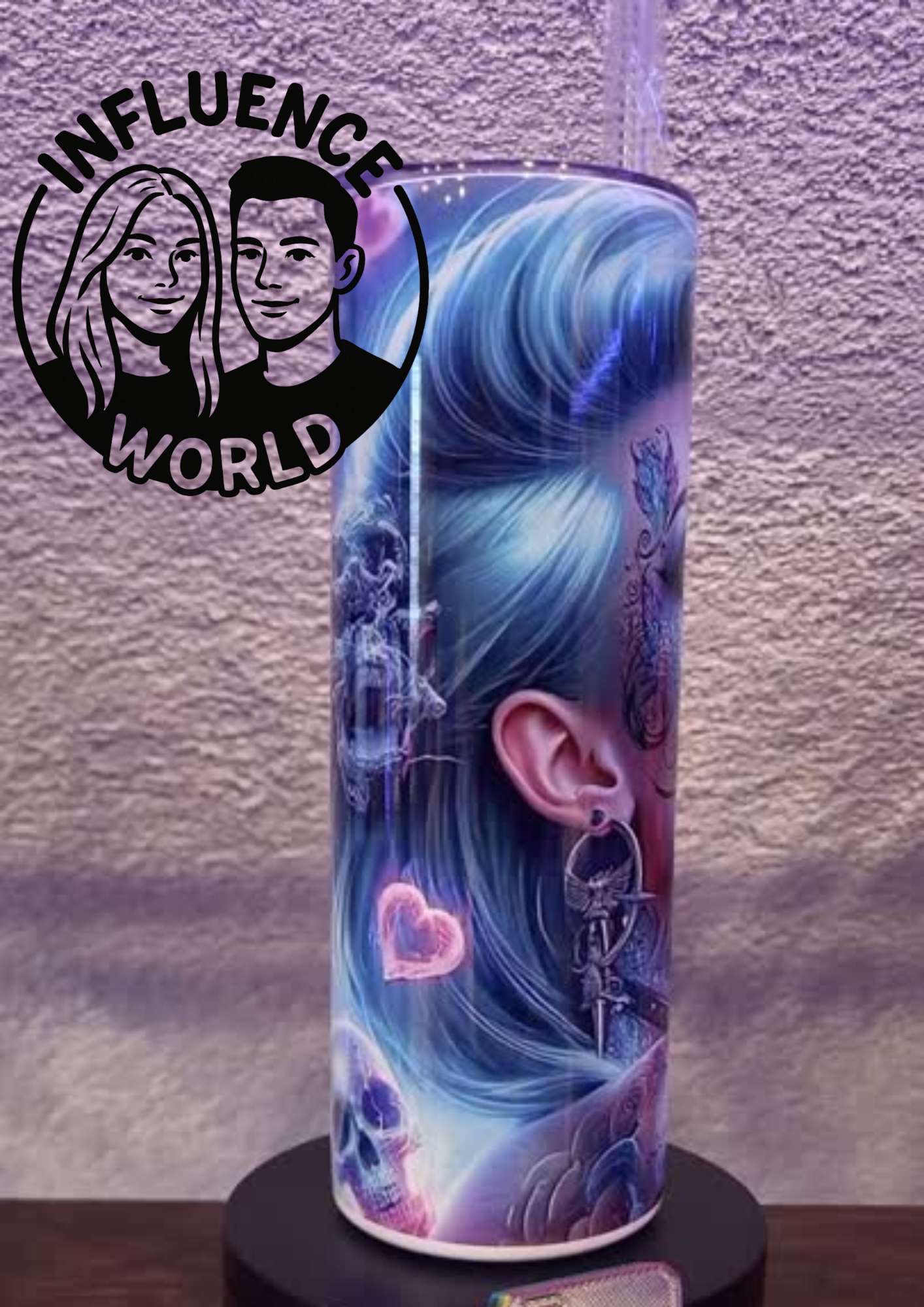 20 OZ sublimierter Tumbler Alubecher für Warm und Kaltgetränke Motiv Smoky Lady