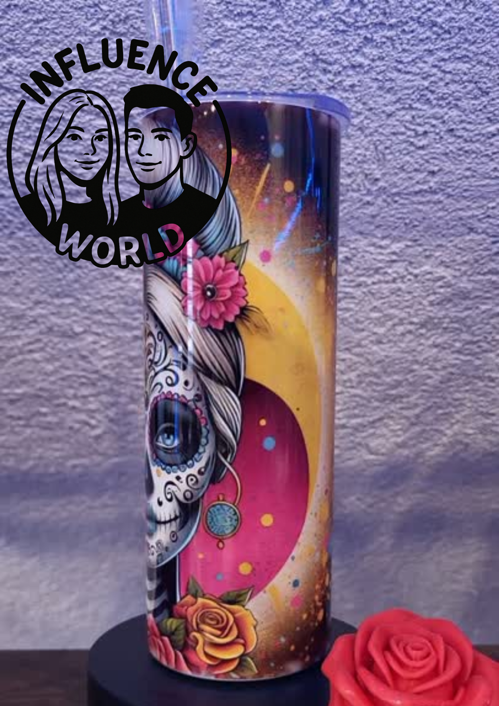 20 OZ sublimierter Tumbler Alubecher für Warm und Kaltgetränke Motiv La Catrina