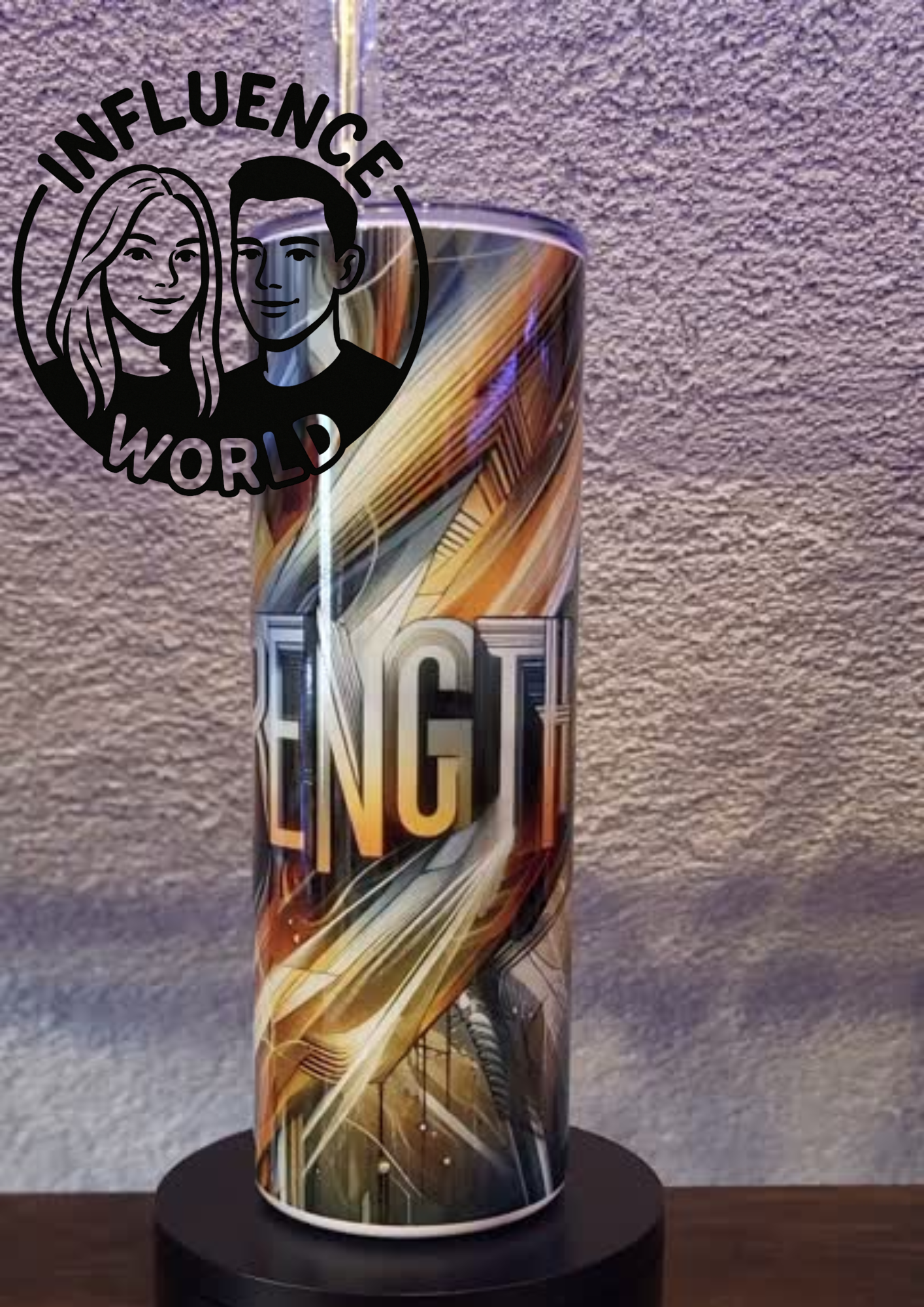 20 OZ sublimierter Tumbler Alubecher für Warm und Kaltgetränke Motiv Stärke Strenght