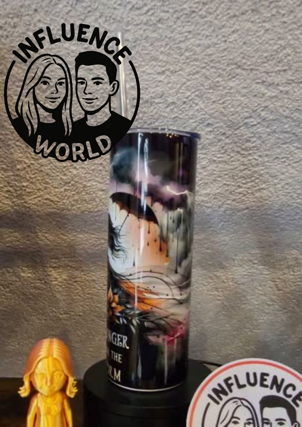 20 OZ sublimierter Tumbler Alubecher für Warm und Kaltgetränke Motiv Stronger than the storm