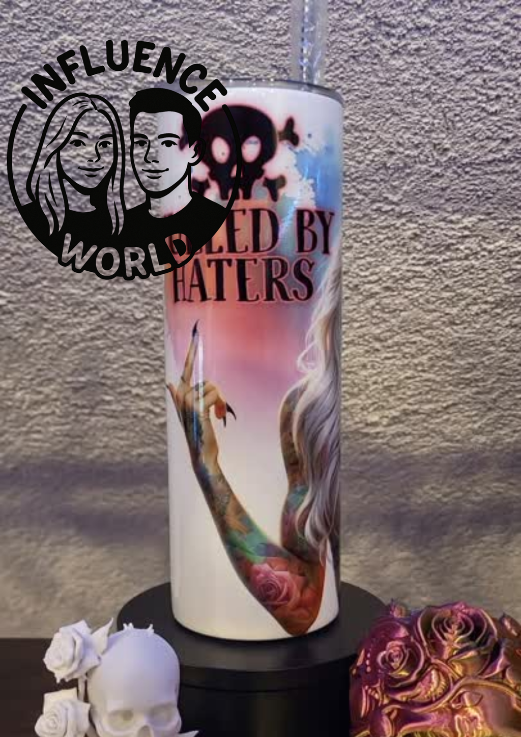 20 OZ sublimierter Tumbler Alubecher für Warm und Kaltgetränke Motiv Hatersfuel