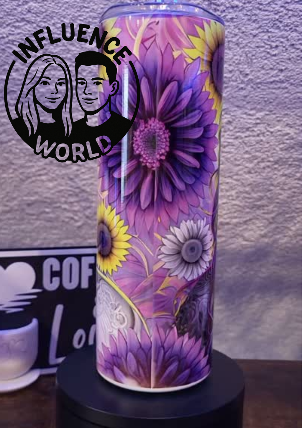 20 OZ sublimierter Tumbler Alubecher für Warm und Kaltgetränke Motiv Neon Finger