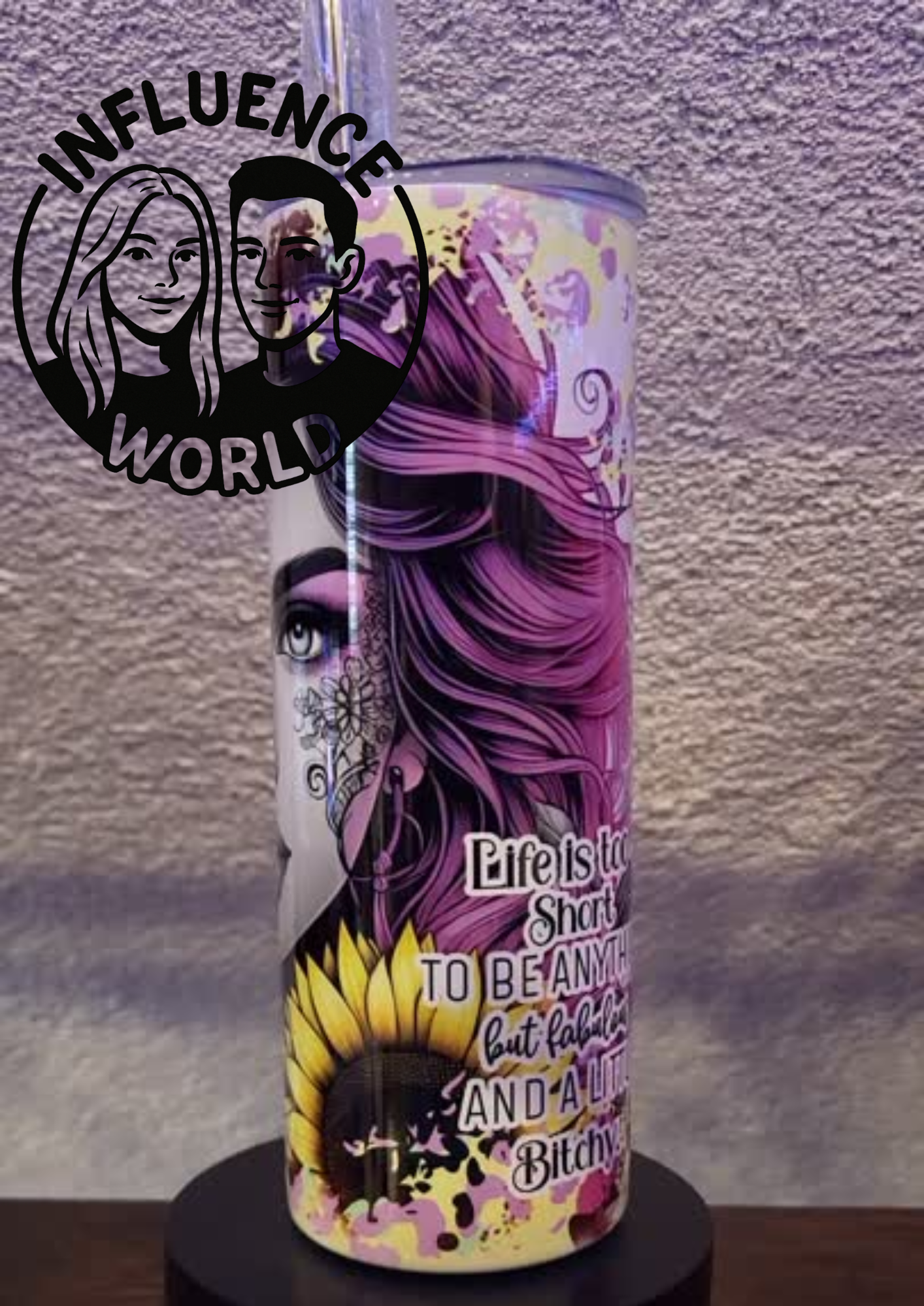 20 OZ sublimierter Tumbler Alubecher für Warm und Kaltgetränke Motiv Life is to  short