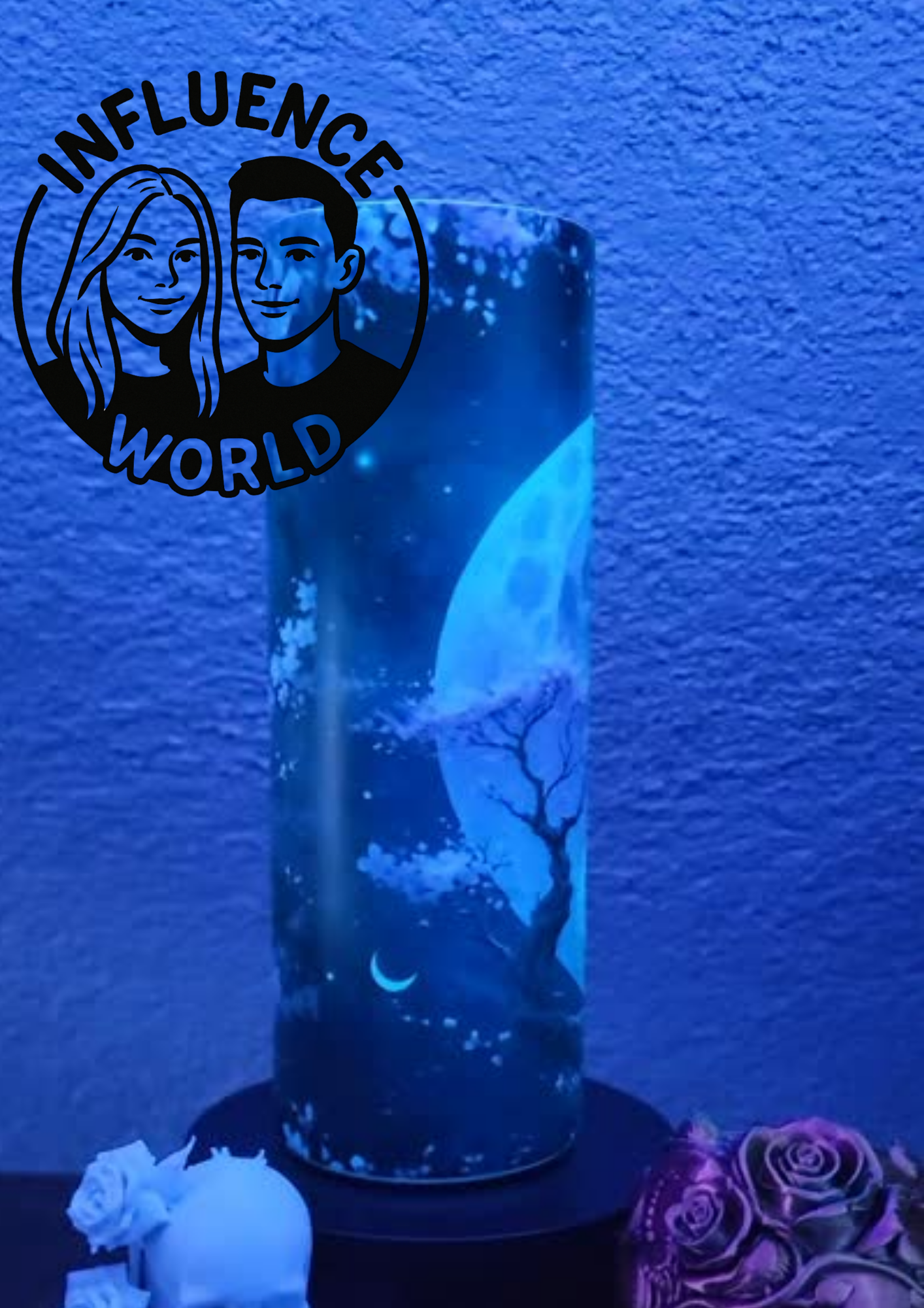 20 OZ Nachtleuchtender sublimierter Tumbler Alubecher für Warm und Kaltgetränke Motiv Yin Yang