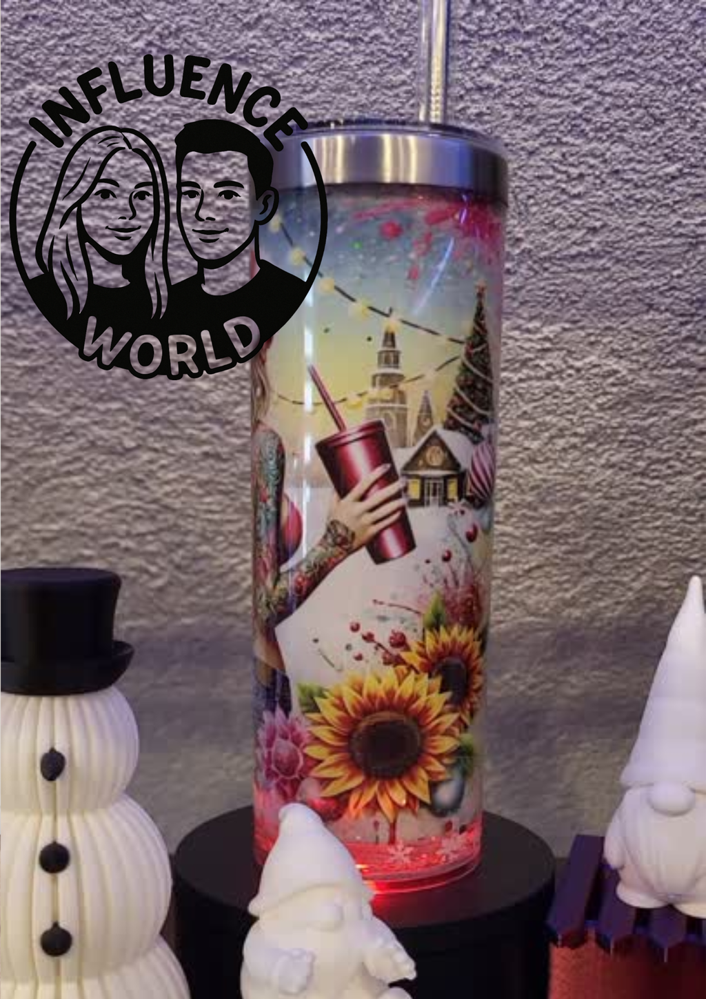 Auf dem Weg zur Liste der Unartigen Tattoogirl  20 OZ Thermobecher Subli Glitzer