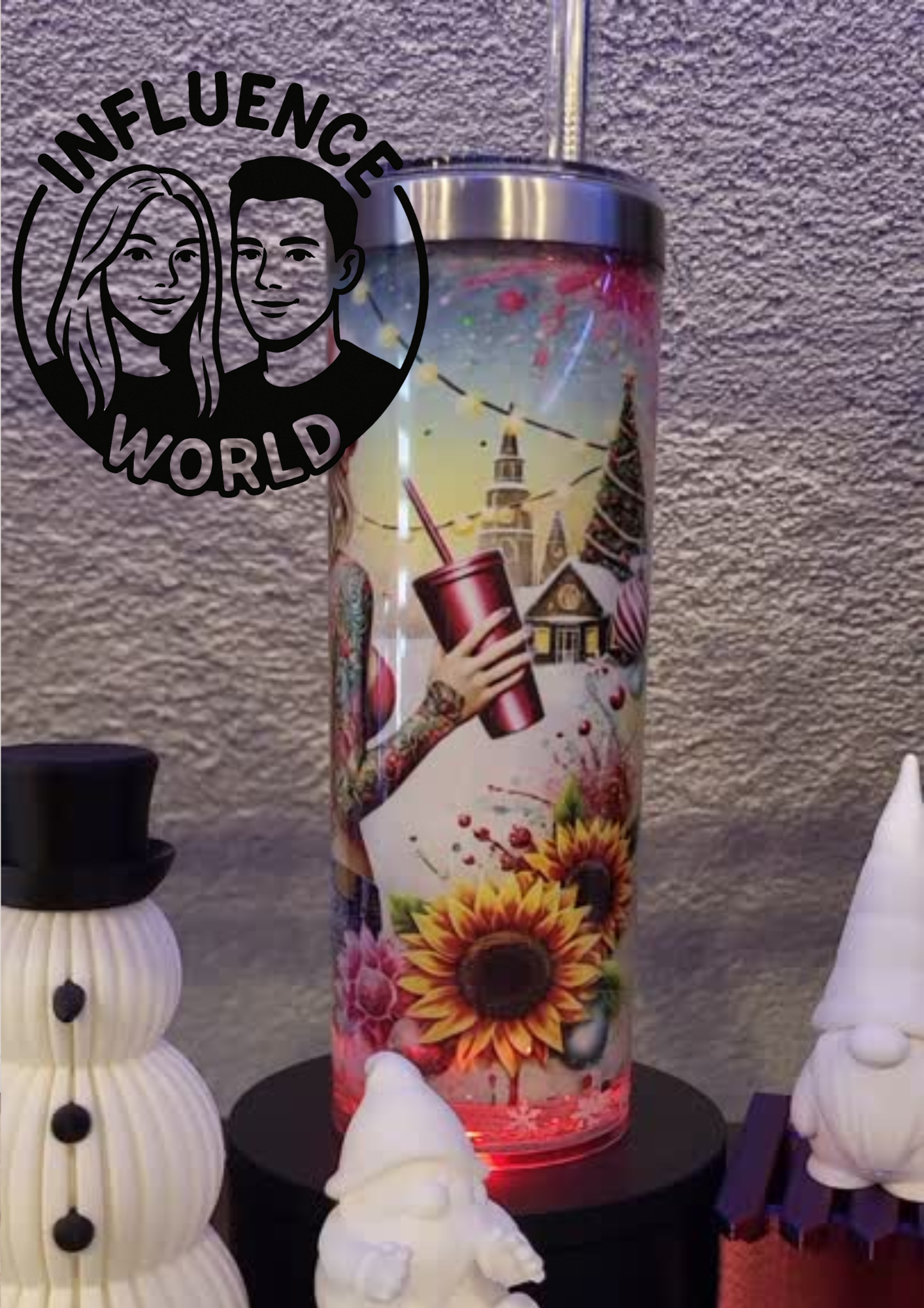 Auf dem Weg zur Liste der Unartigen Tattoogirl  20 OZ Thermobecher Subli Glitzer