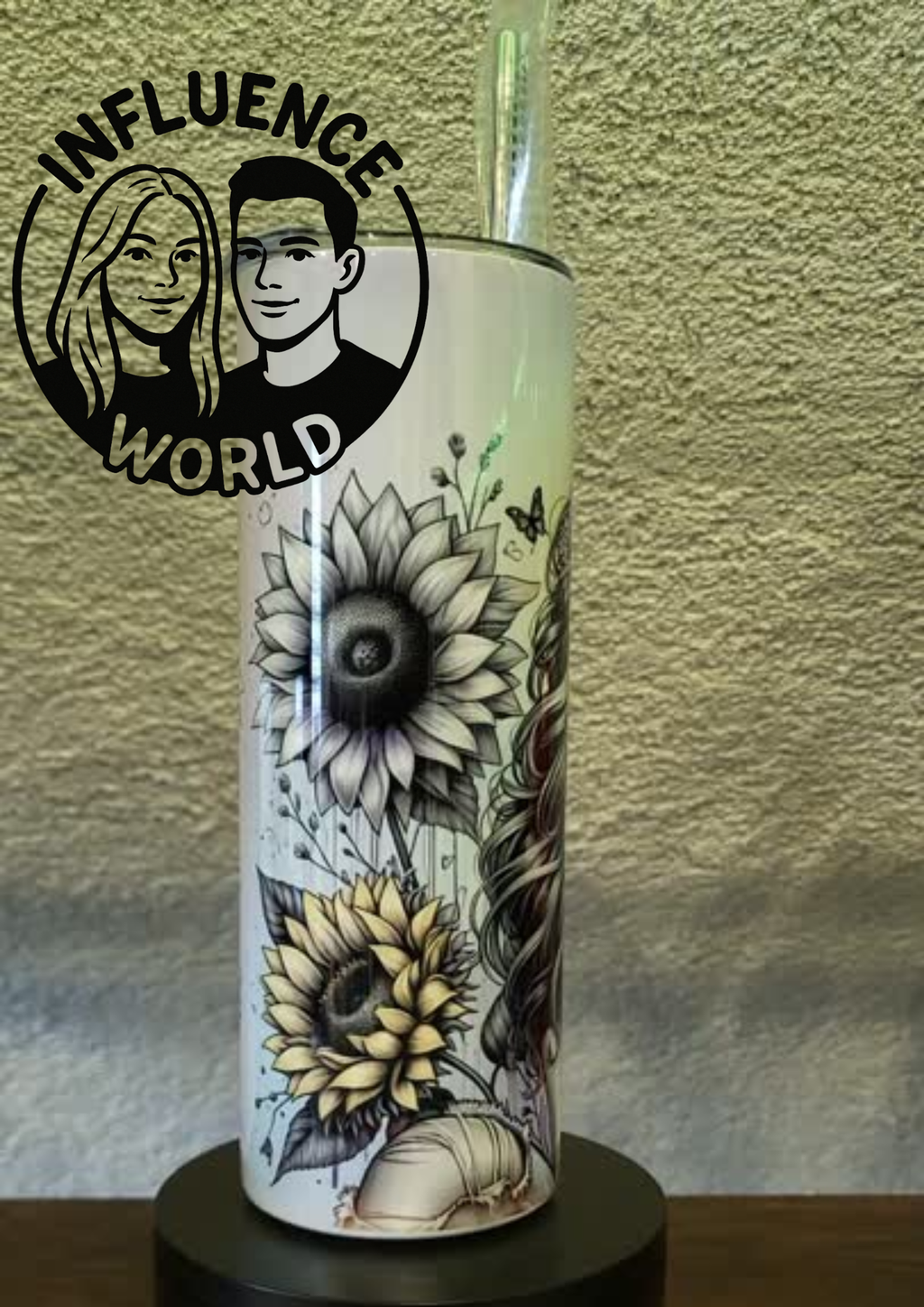 20 OZ sublimierter Tumbler Alubecher für Warm und Kaltgetränke Motiv Badass Beauty