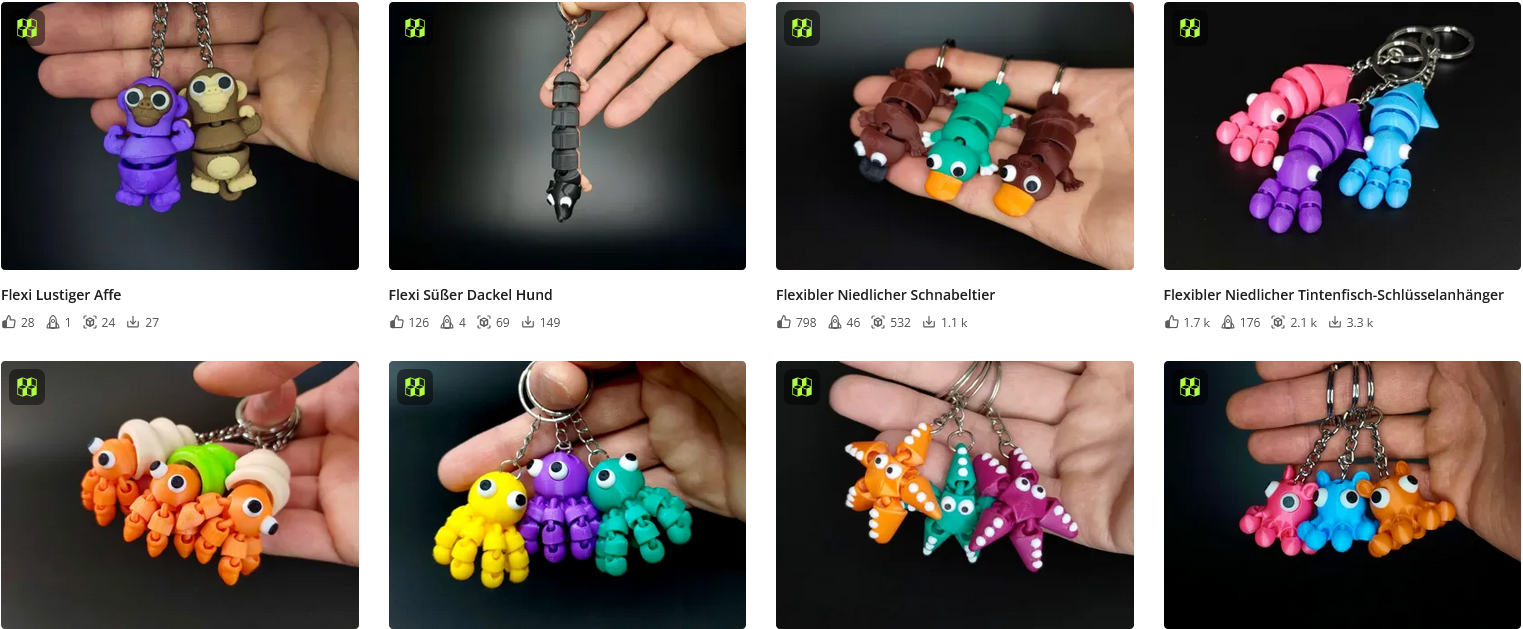 🐾 Deine tierischen Begleiter für die Hosentasche – Flexible 3D-Articulated Schlüsselanhänger
